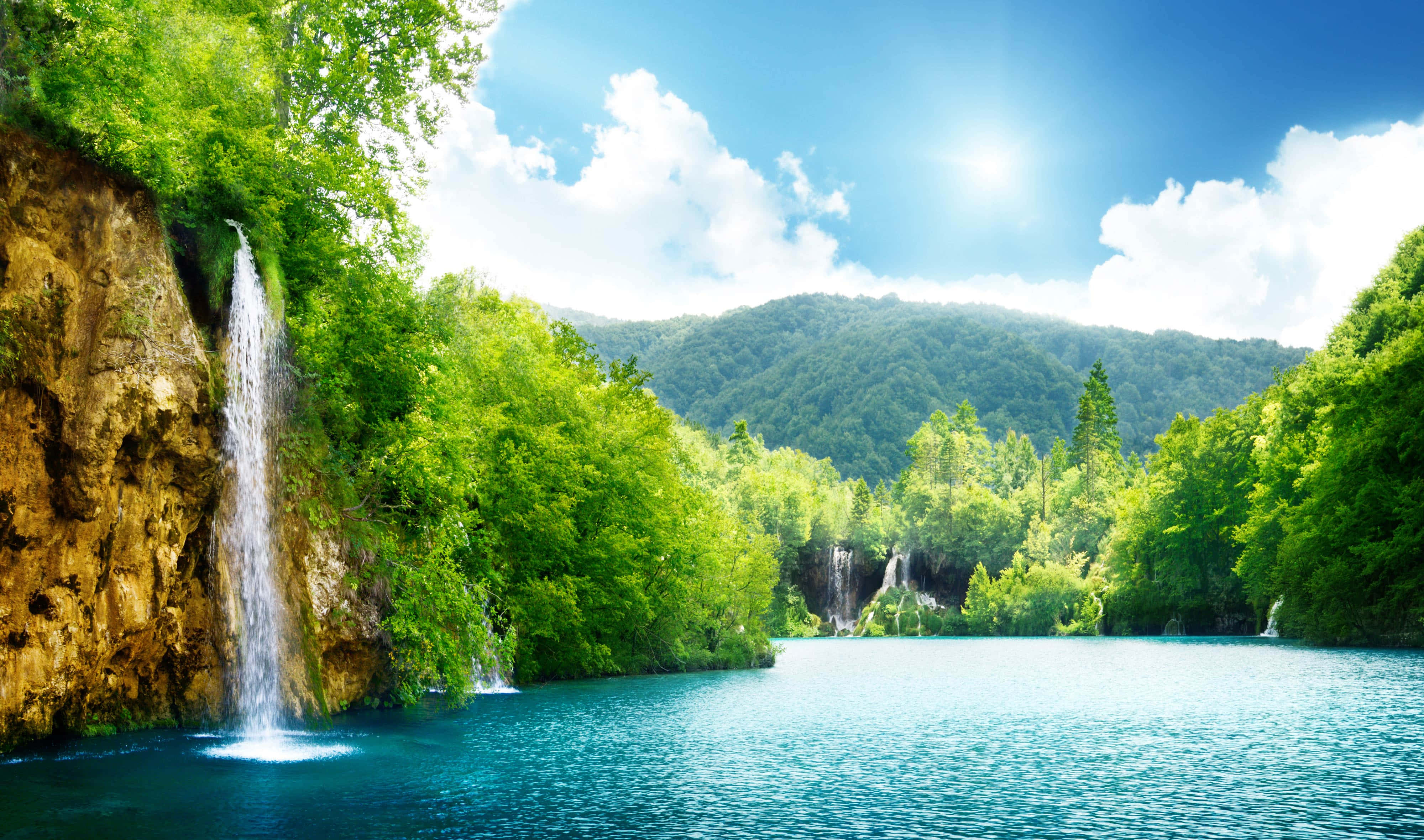 Μικρός Καταρράκτης 4K Ultra HD Τοπίο Ταπετσαρία