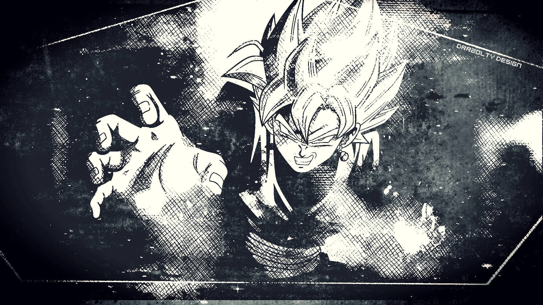 Μινιμαλιστική Εικονογράφηση Μαύρου Goku Ταπετσαρία
