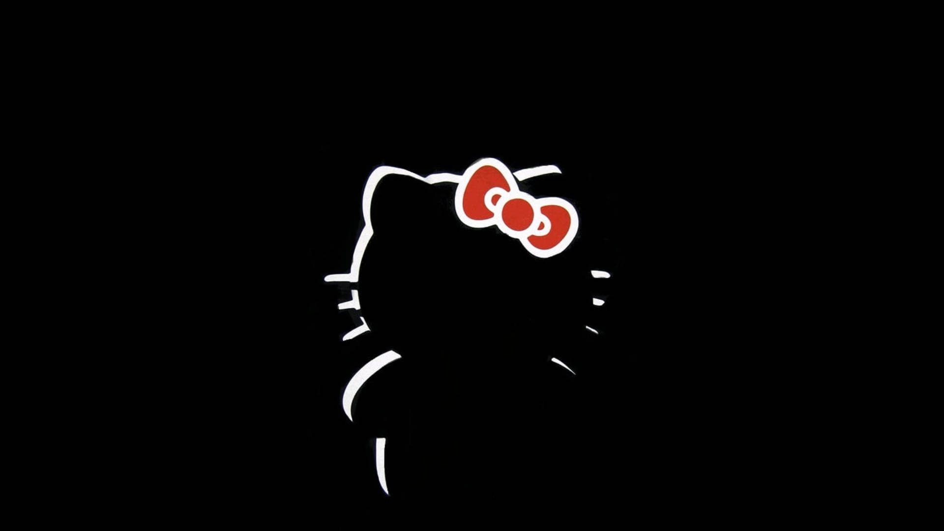 Μινιμαλιστική Μαύρη Σιλουέτα Hello Kitty Ταπετσαρία