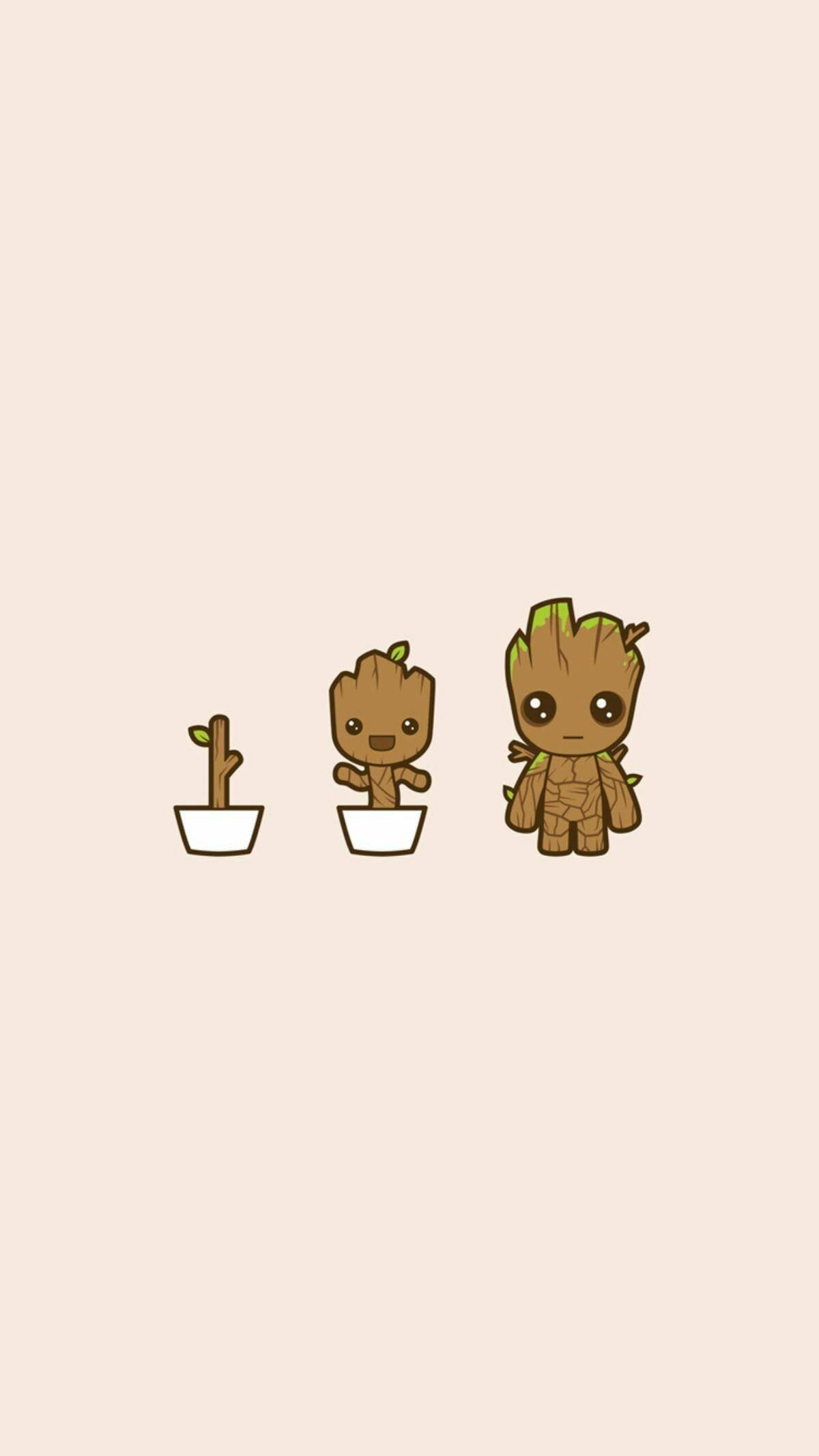 Μινιμαλιστική Τέχνη Groot 4K Marvel iPhone Ταπετσαρία