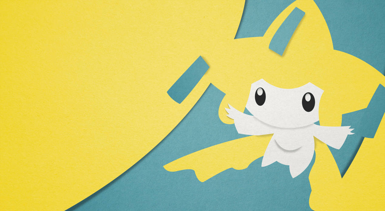 Μινιμαλιστικό Pokémon Jirachi Μπλε Κίτρινο Ταπετσαρία