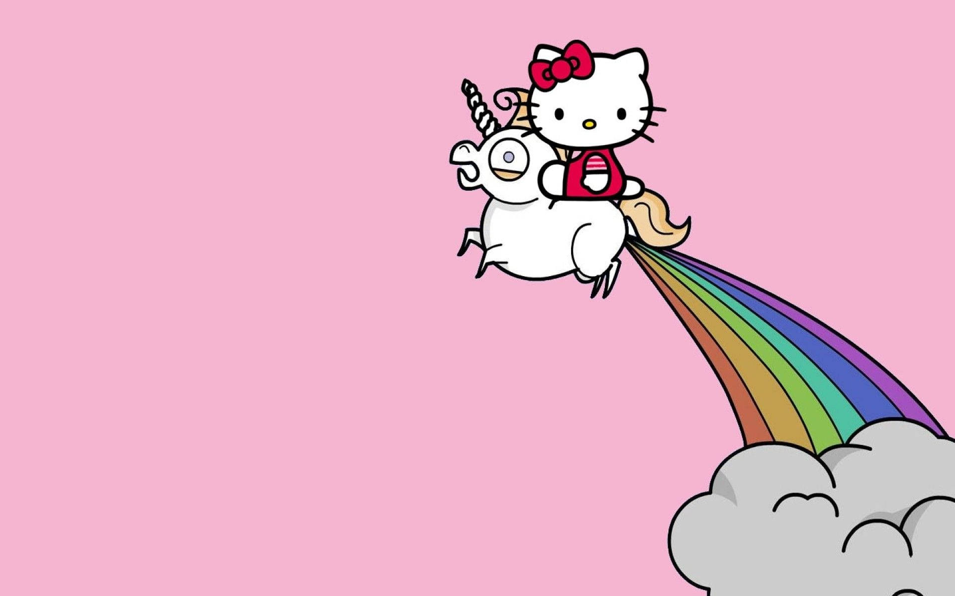 Μονόκερος με Αισθητική Hello Kitty Ταπετσαρία