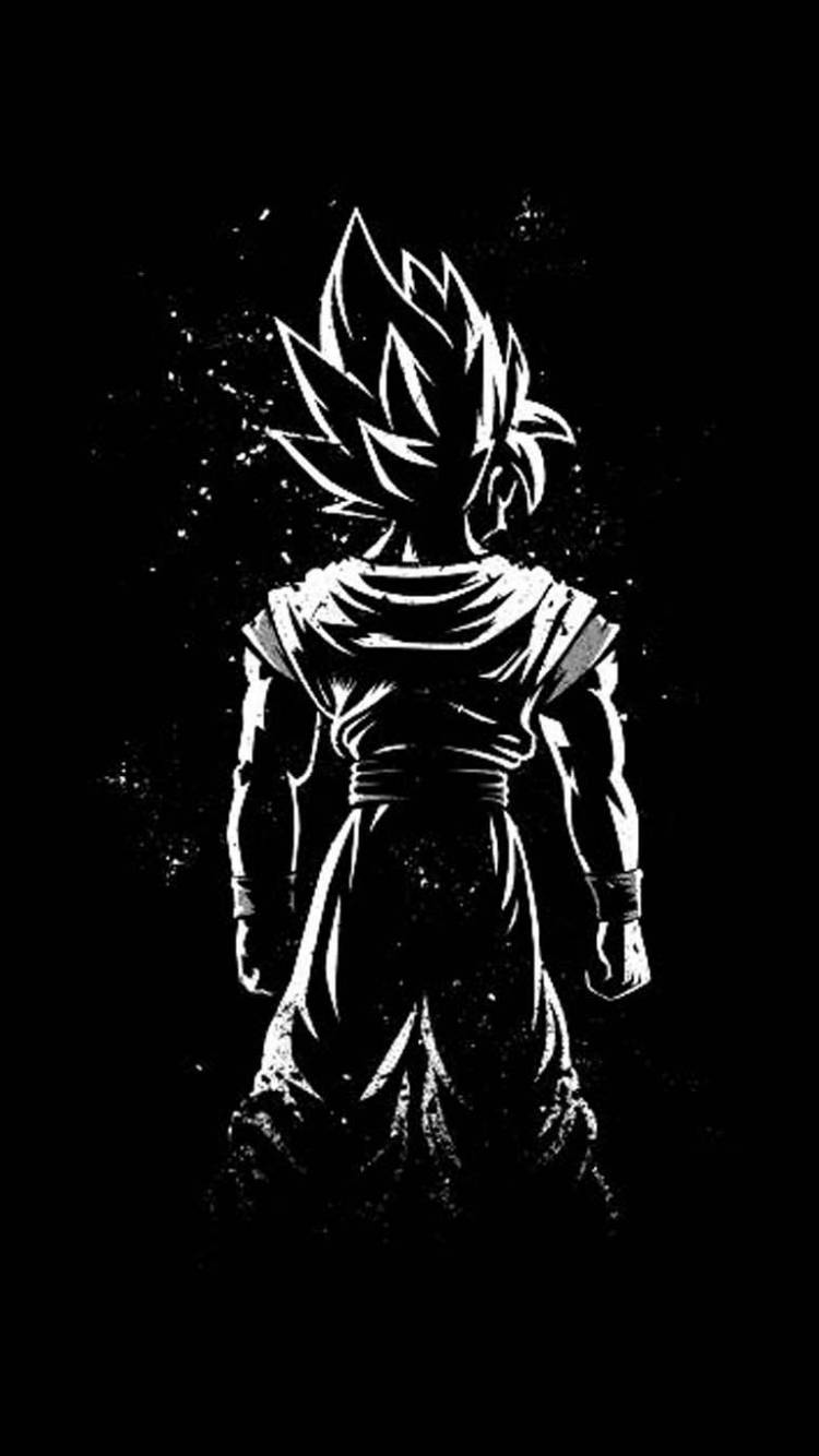 Μονόχρωμο Black Goku Τηλέφωνο Ταπετσαρία