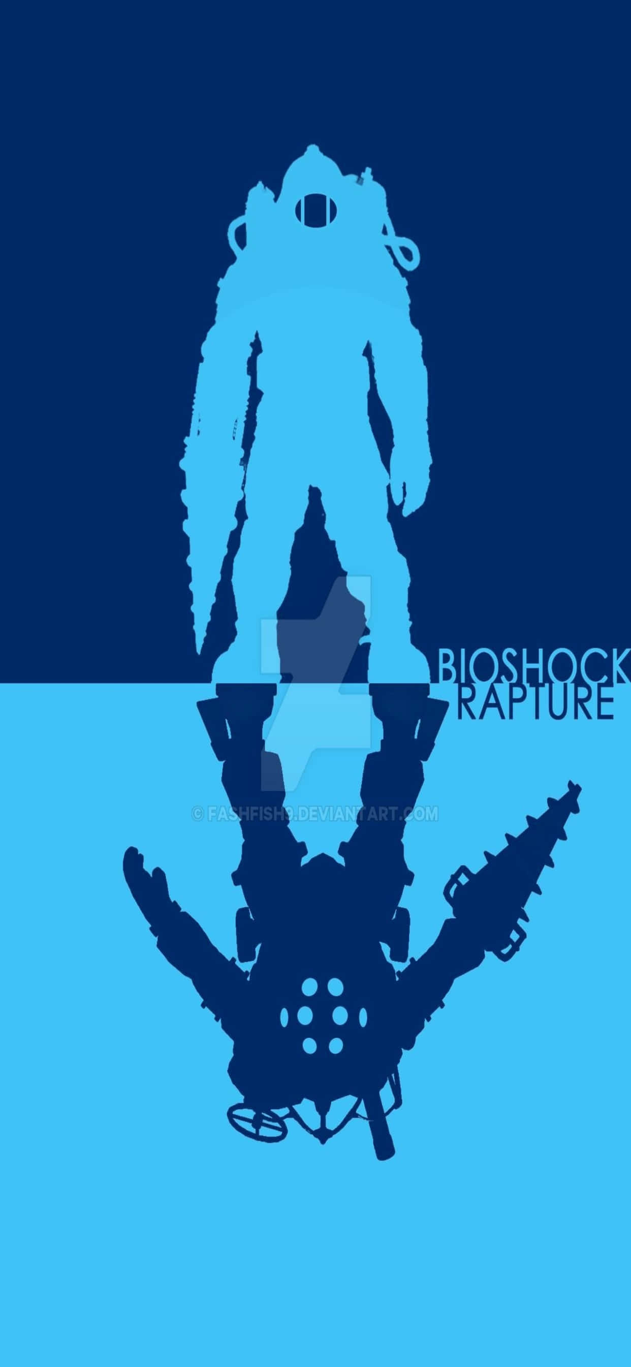Μπλε Big Daddy iPhone Xs Max Bioshock Infinite Φόντο Ταπετσαρία