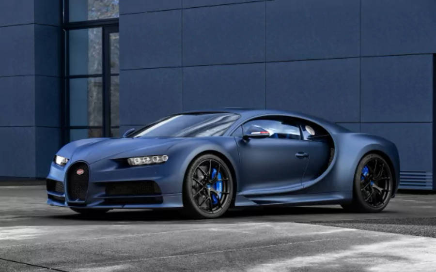 Μπλε Bugatti Chiron 4K Ταπετσαρία