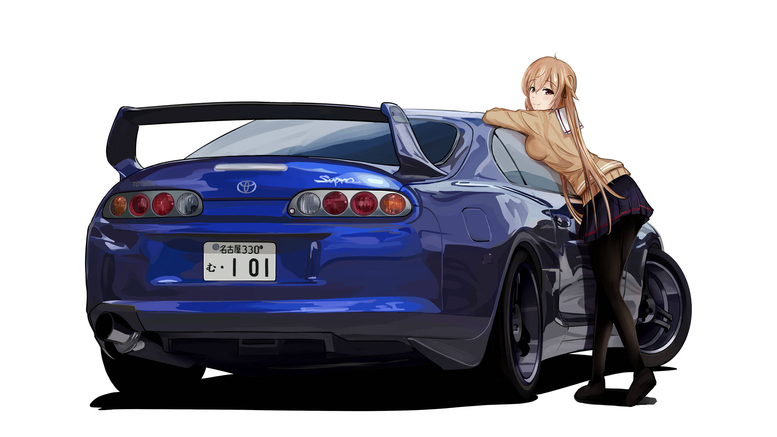 Μπλε Toyota Supra Anime Αυτοκίνητο Ταπετσαρία