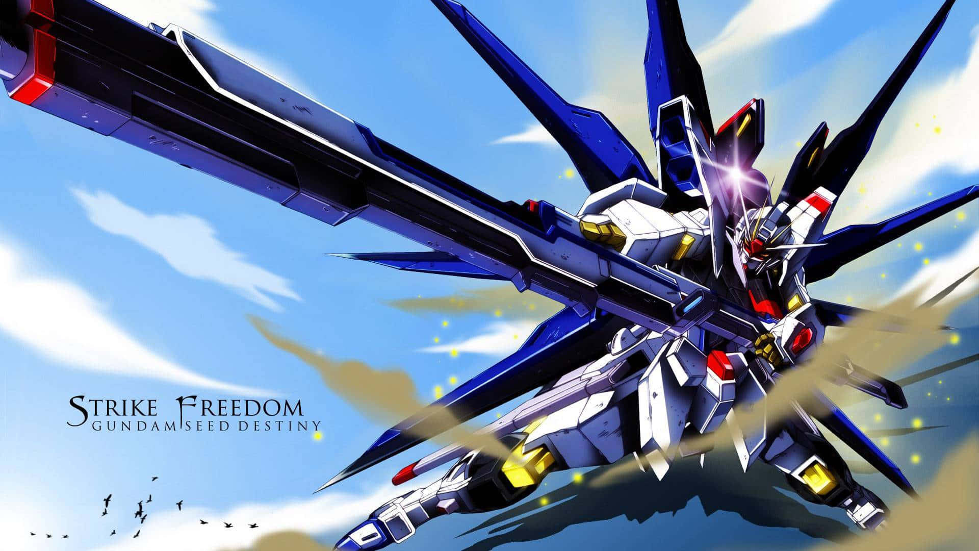 Μπλε και άσπρο Gundam για επιφάνεια εργασίας Ταπετσαρία