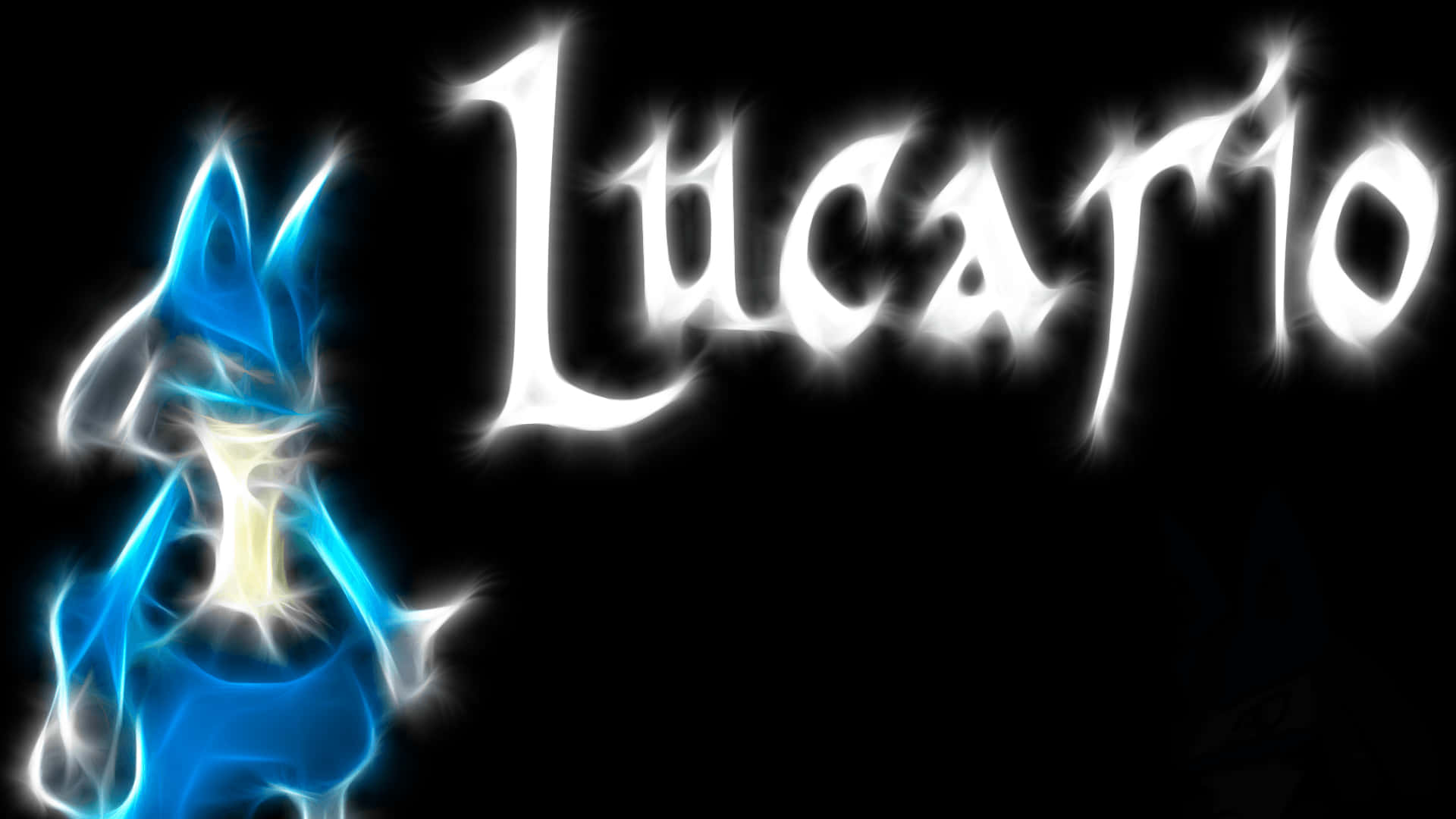 Μπλε και Λευκό Λαμπερό Pokemon Lucario Ταπετσαρία