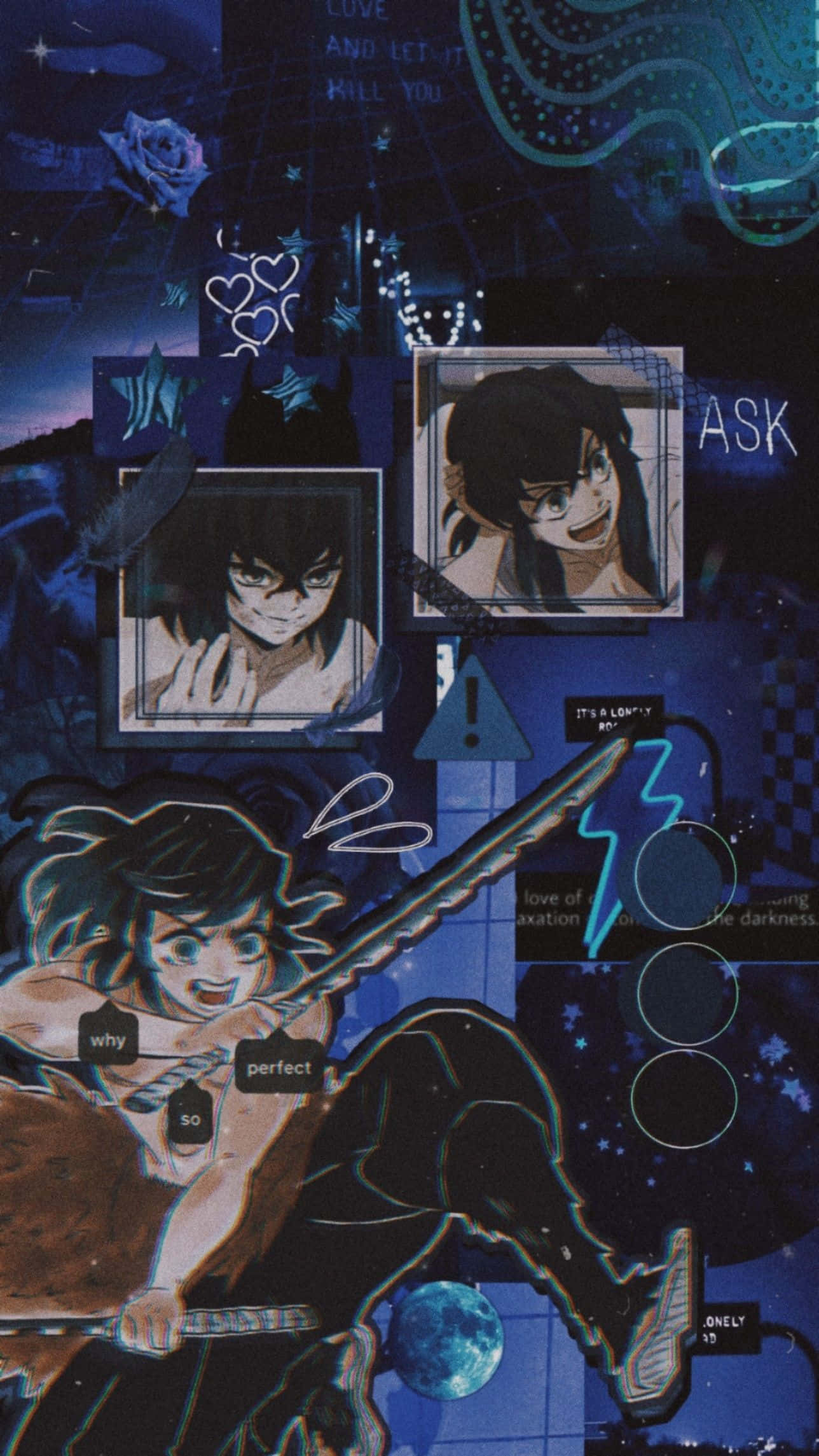 Μπλε Κολάζ Inosuke PFP Ταπετσαρία