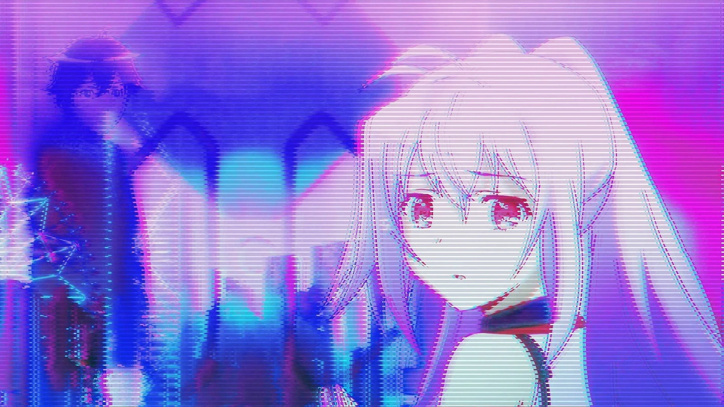 Μωβ Anime Aesthetic Κορίτσι Ταπετσαρία