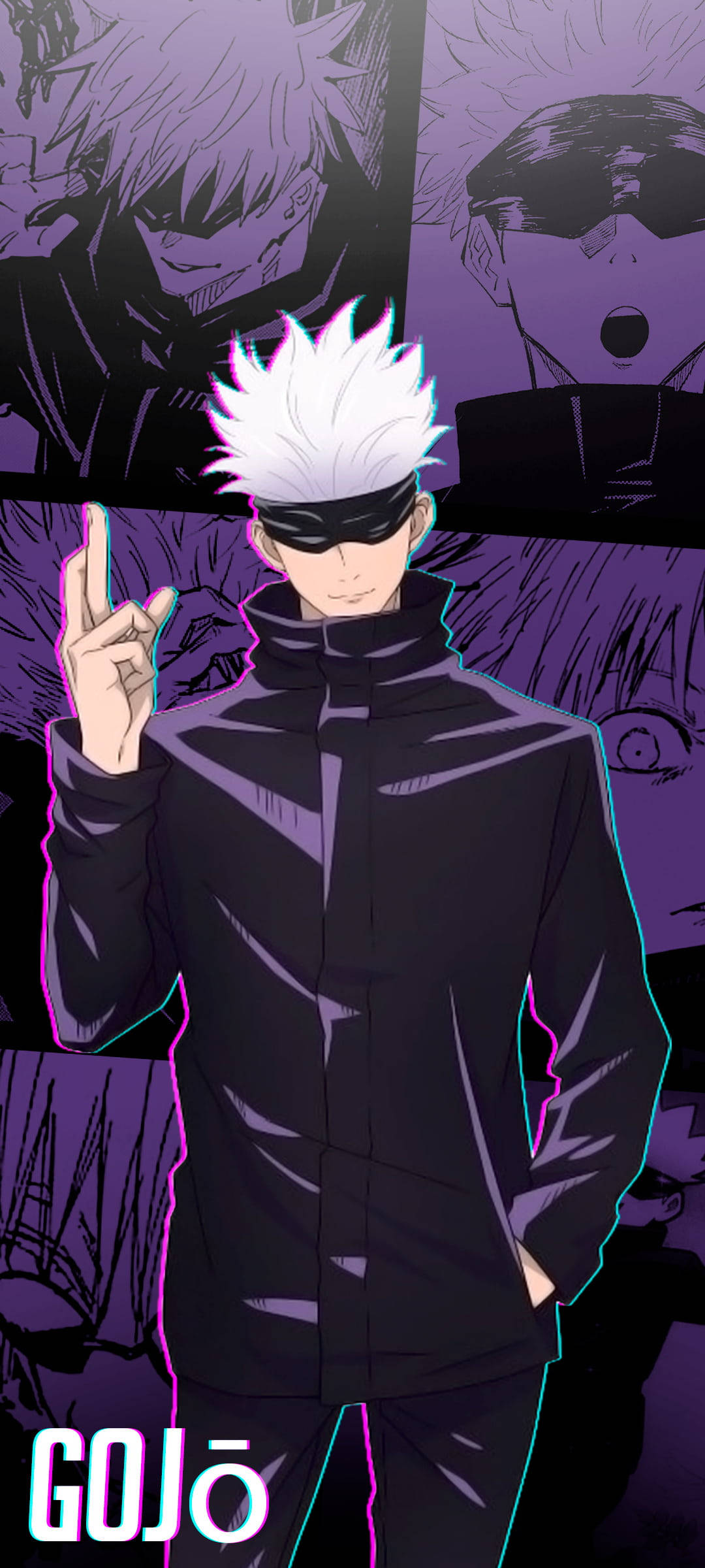 Μωβ Gojo Jujutsu Kaisen iPhone Ταπετσαρία