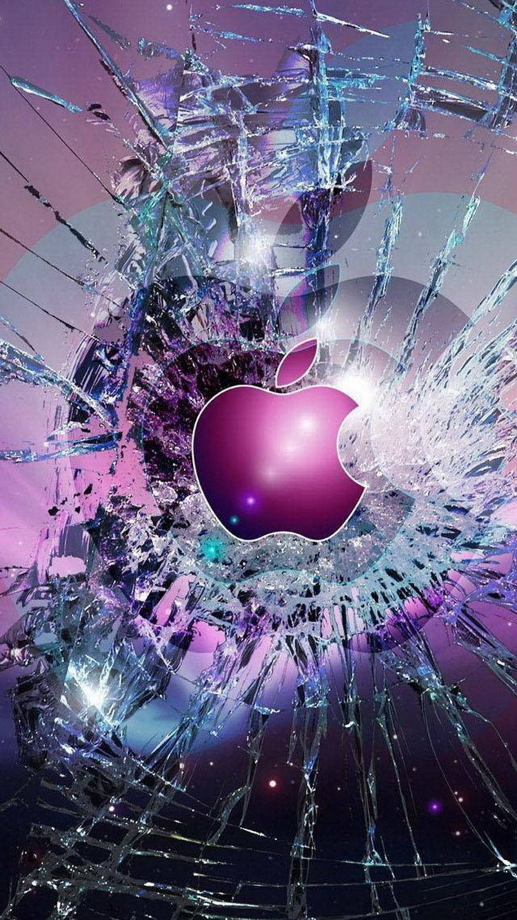Μωβ Λογότυπο Apple iPhone — Αφηρημένο iPhone Ταπετσαρία