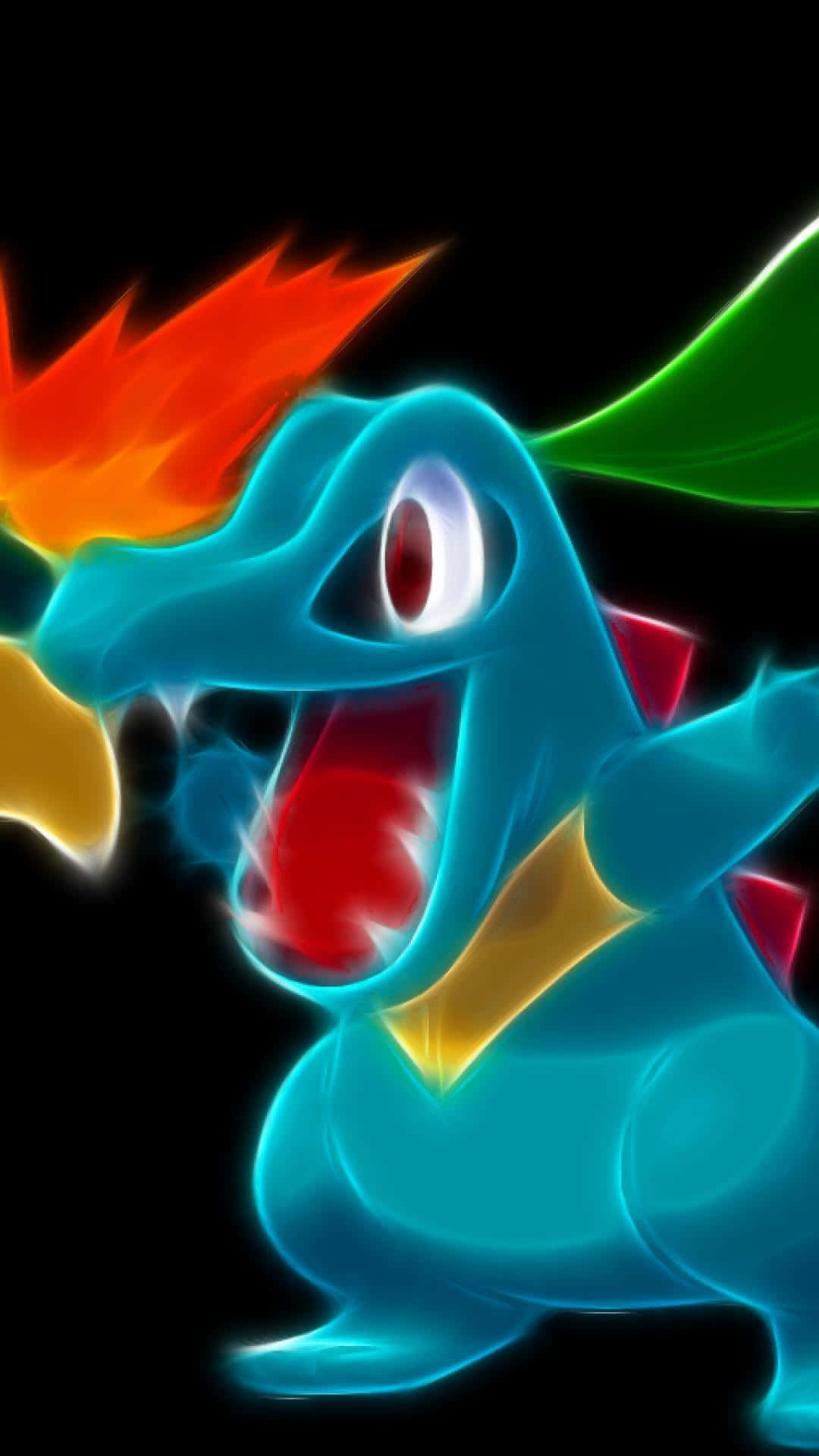 Νέον Totodile Γραφικό Ταπετσαρία