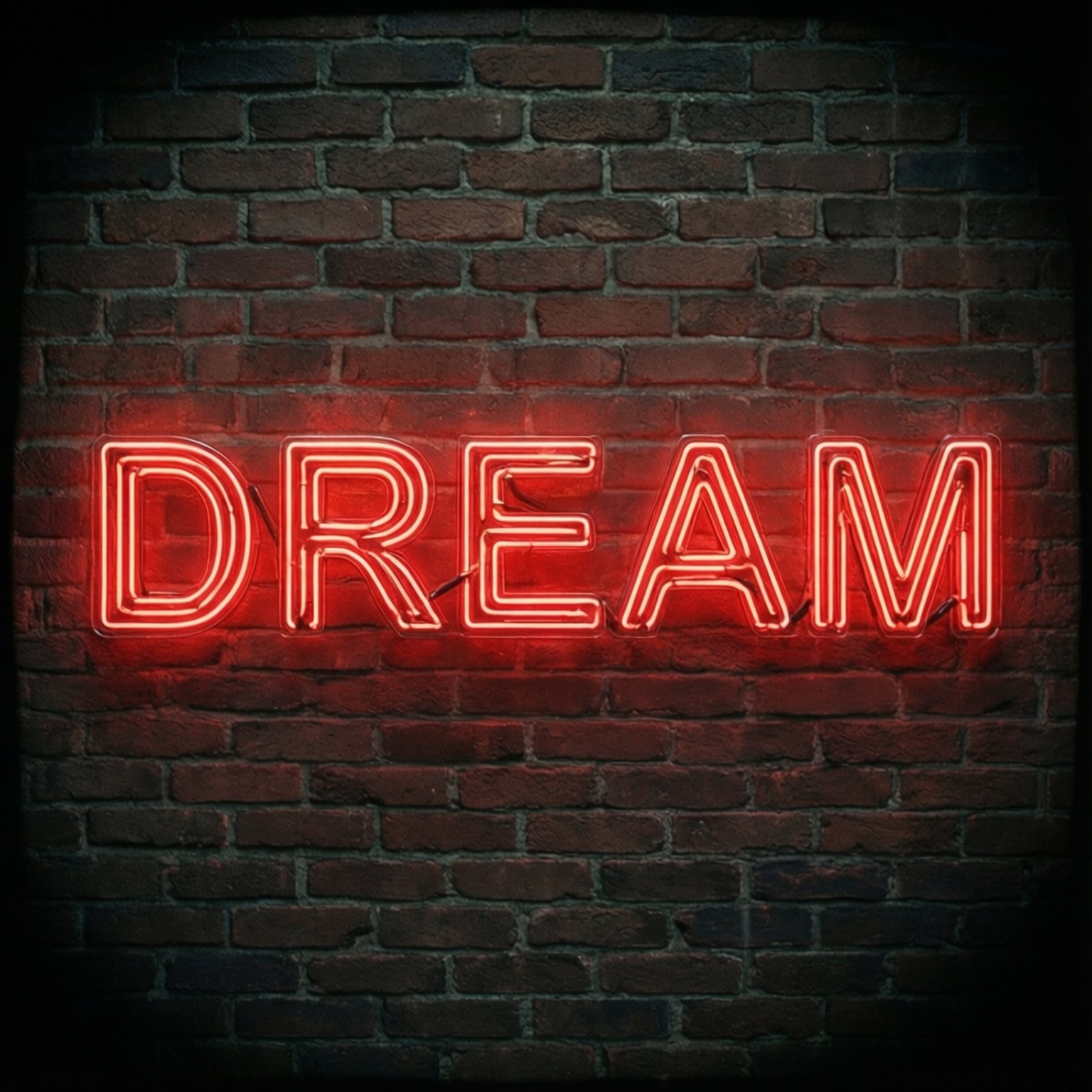 Νέον κόκκινη επιγραφή 'DREAM' Ταπετσαρία
