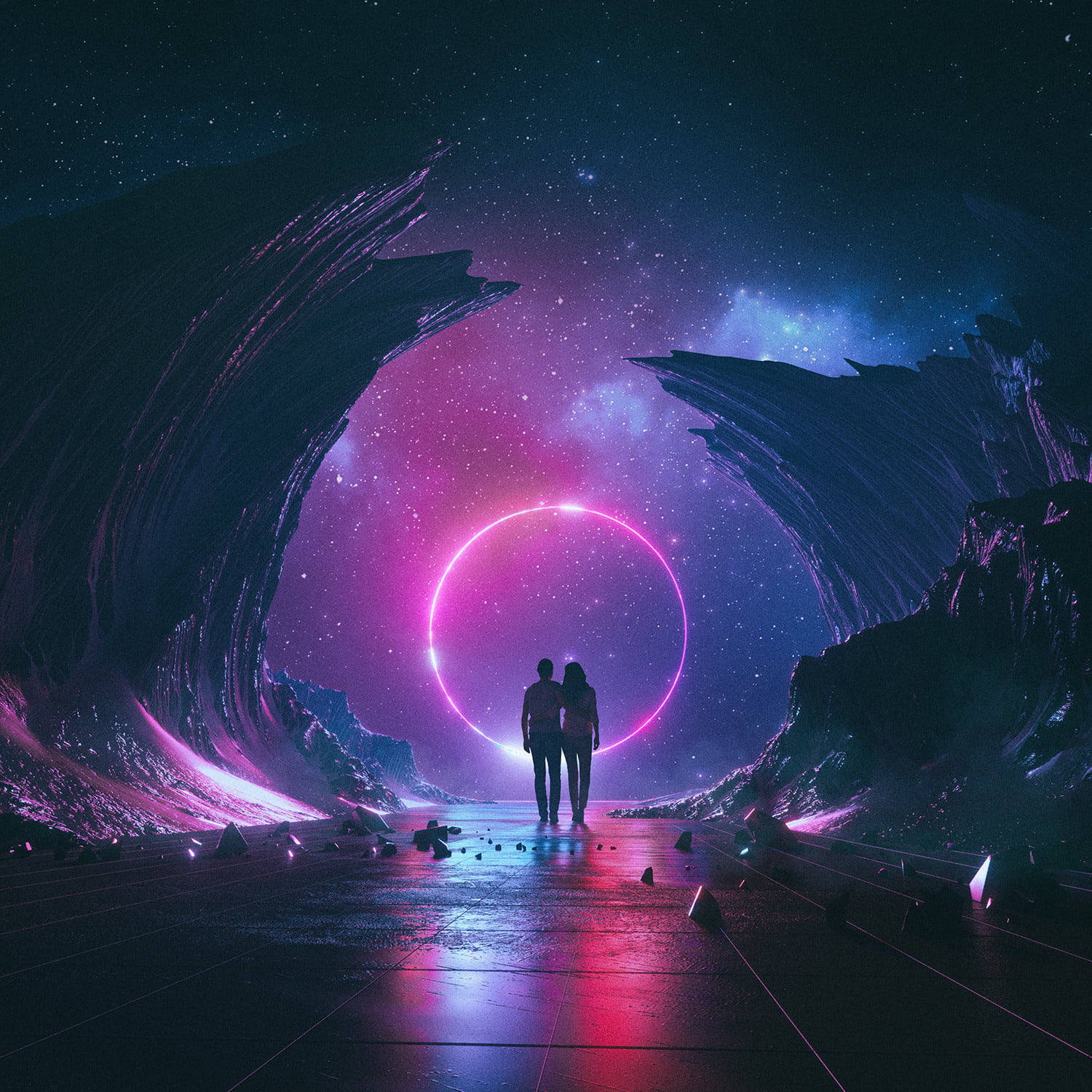 Νέον Φεγγάρι Γαλαξίας Ταπετσαρία
