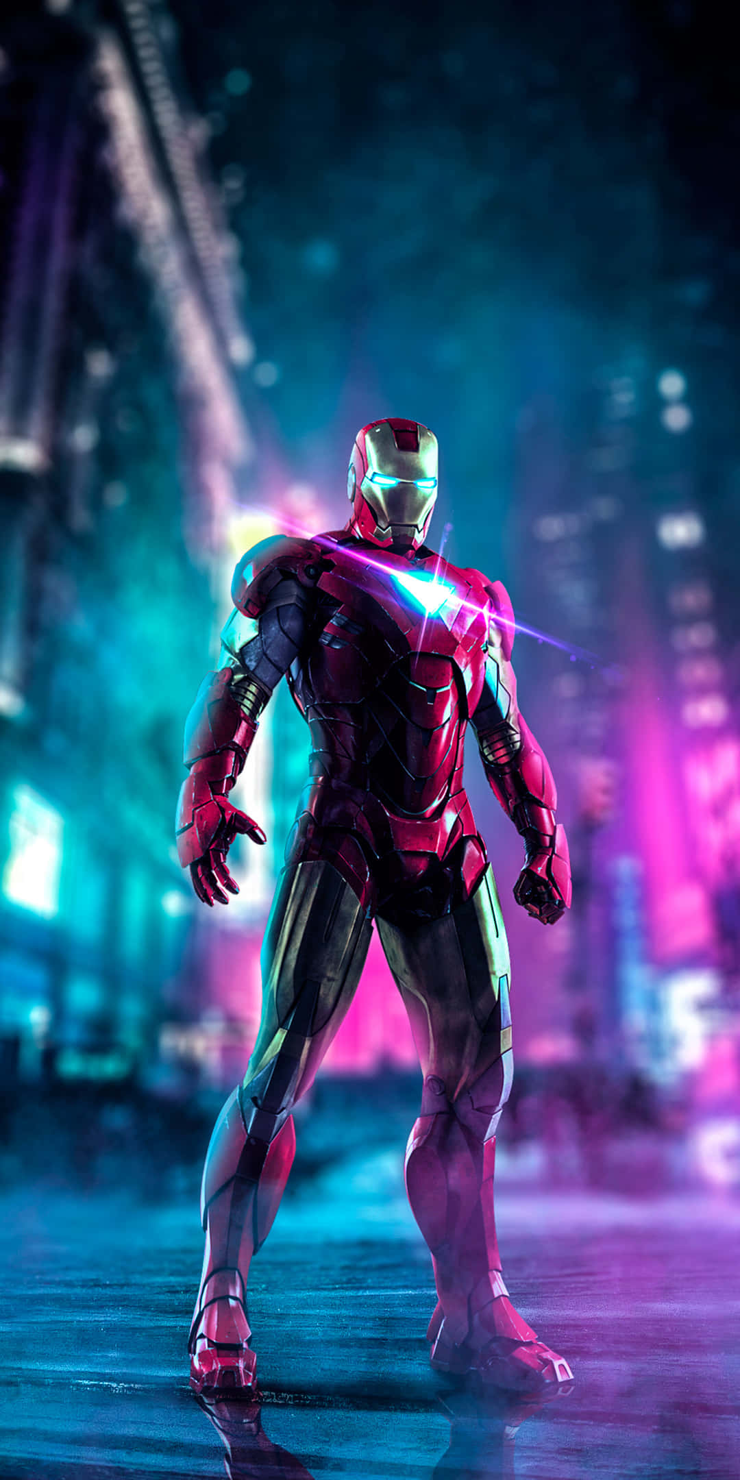 Νέον φόντο Iron Man για Pixel 3 Ταπετσαρία