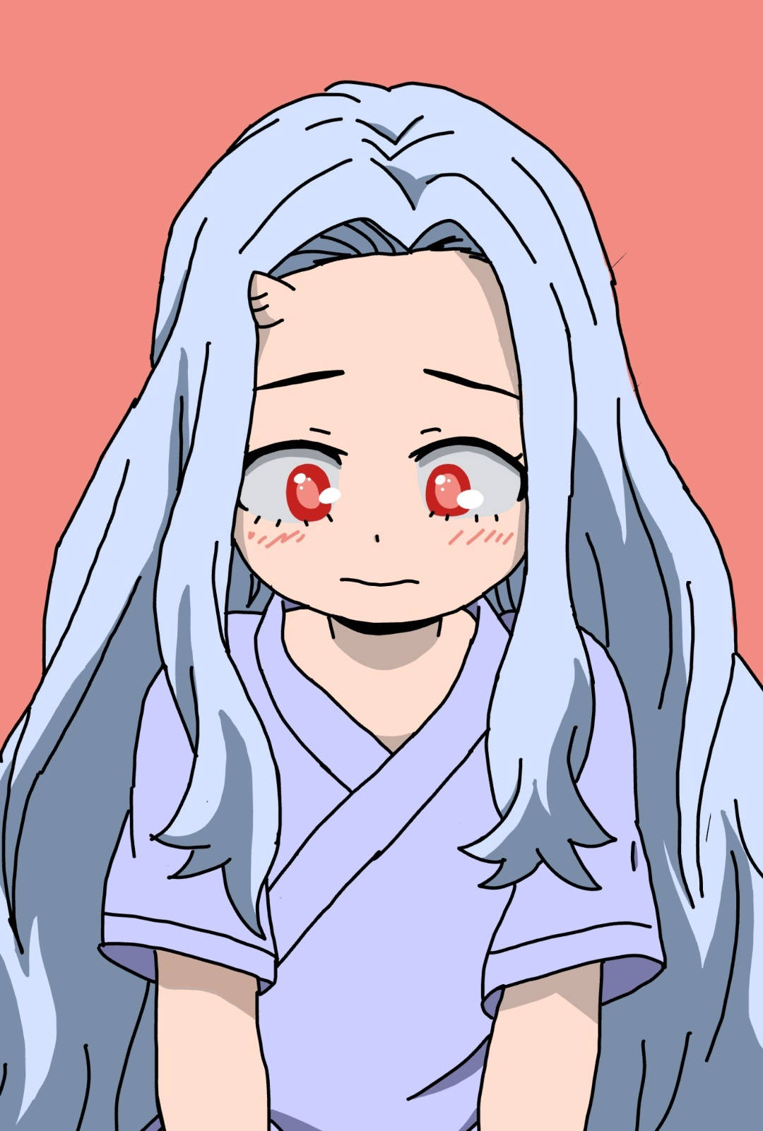Ντροπαλή Έρι που κοιτάζει κάτω — Χαριτωμένο anime GIF Ταπετσαρία