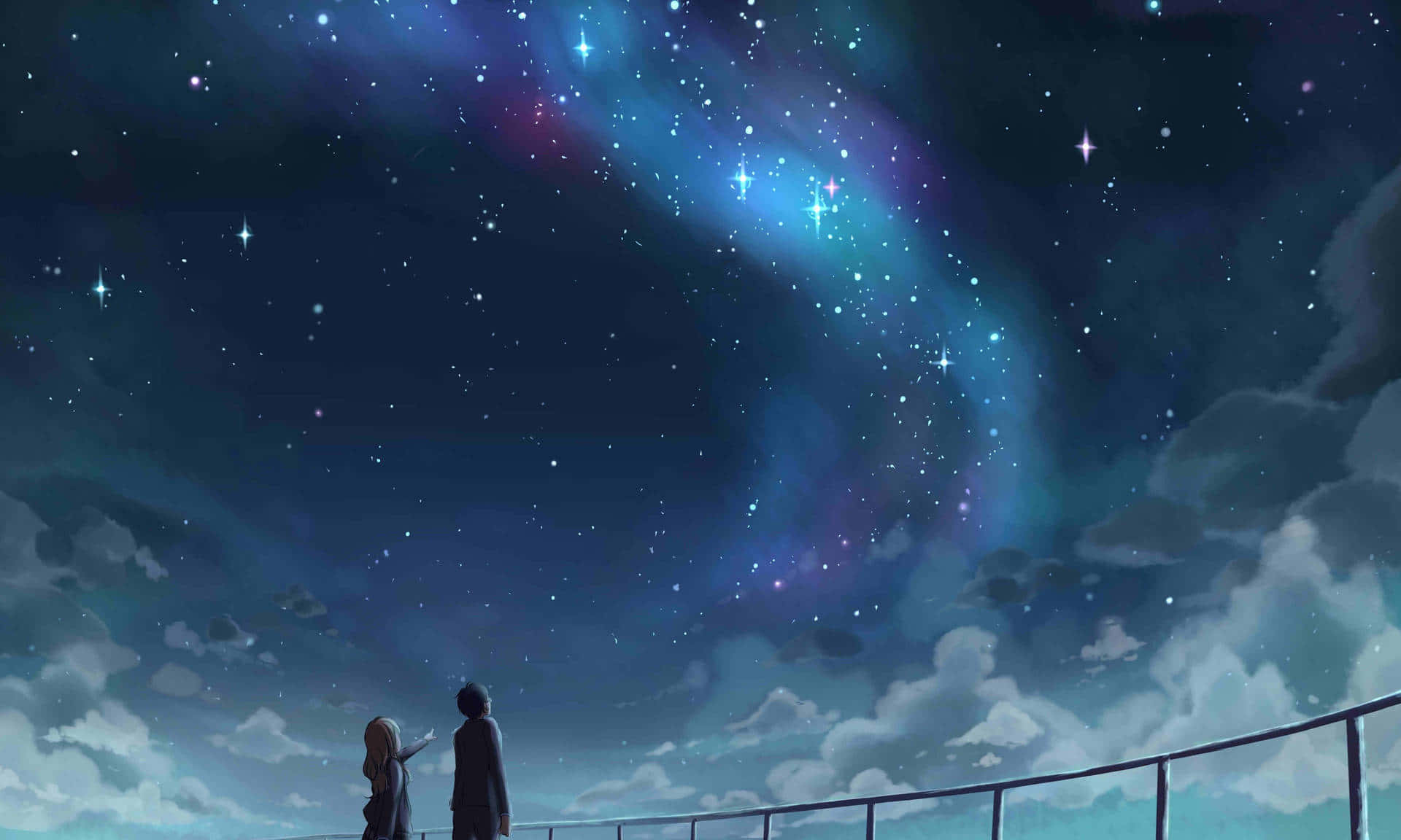 Νυχτερινή σκηνή anime από το Your Lie in April Ταπετσαρία