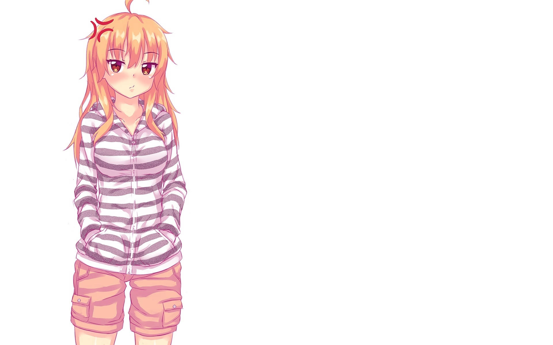 Ξανθό Κορίτσι Anime με Hoodie και Ρίγες Ταπετσαρία