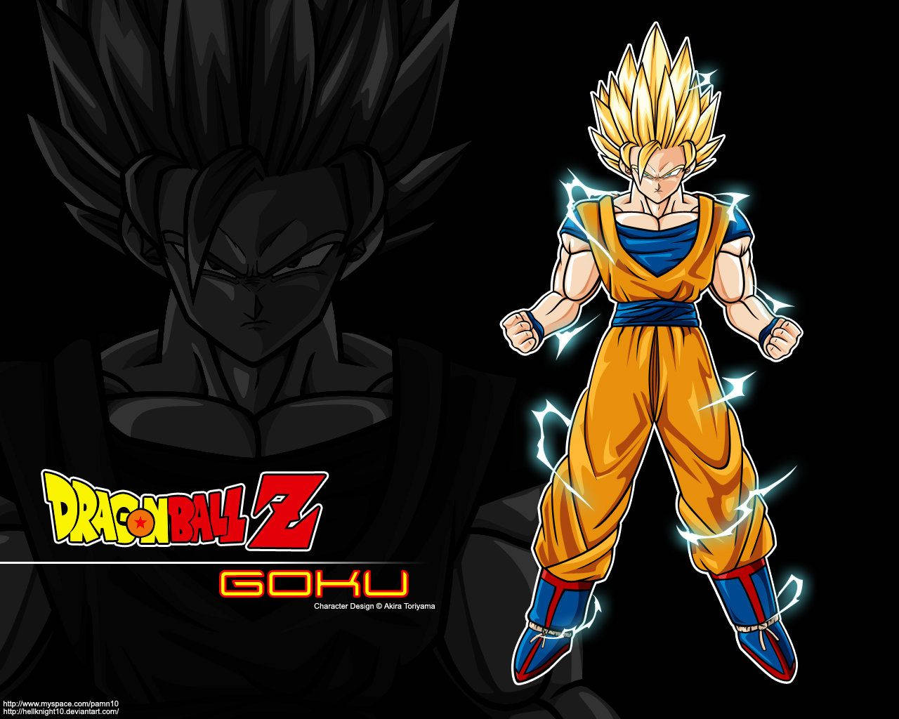 Ταπετσαρία του Goku σε μεταμόρφωση Super Saiyan 2 σε μαύρο φόντο — Goku Ταπετσαρία