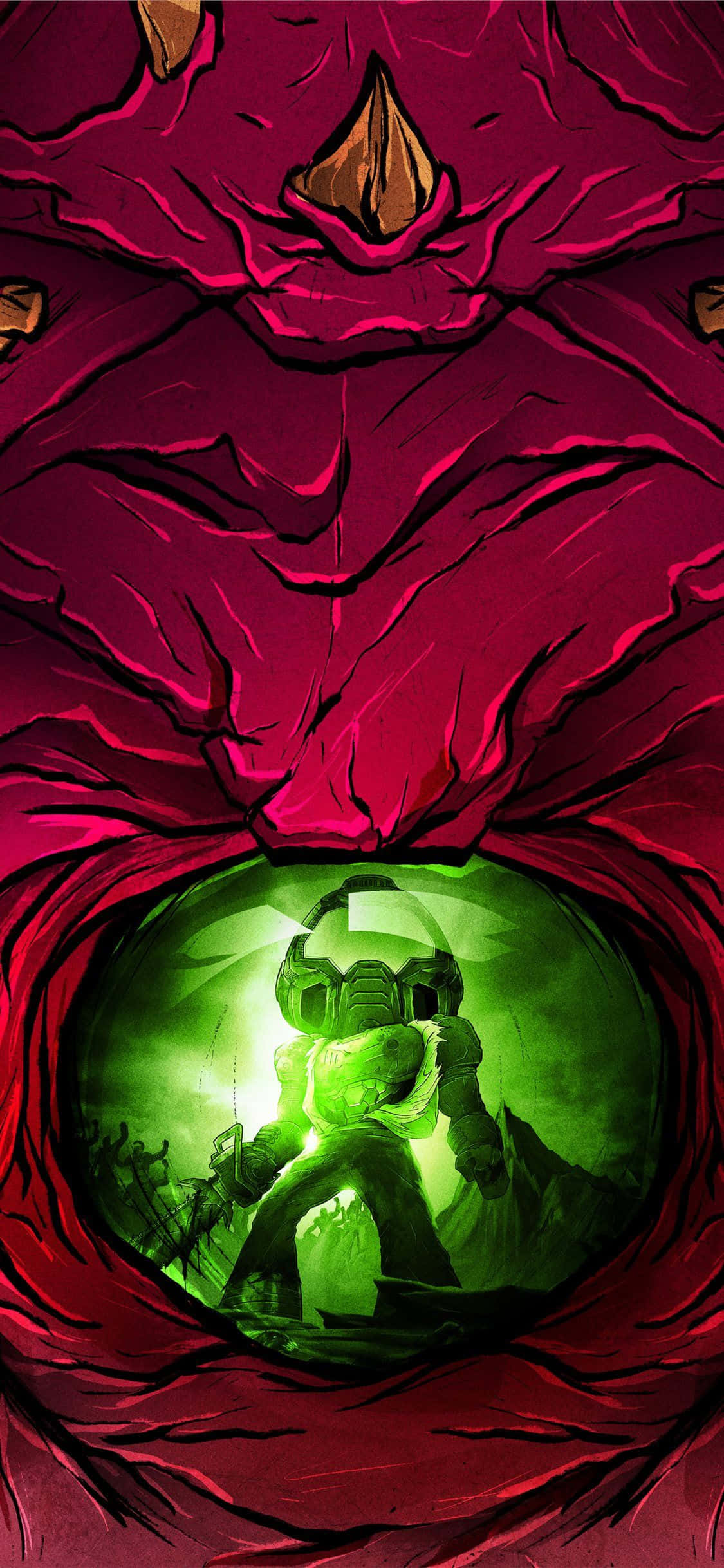 Ξεκλειδώστε τη δύναμη της εμπειρίας "Doom Eternal" από το iPhone σας Ταπετσαρία