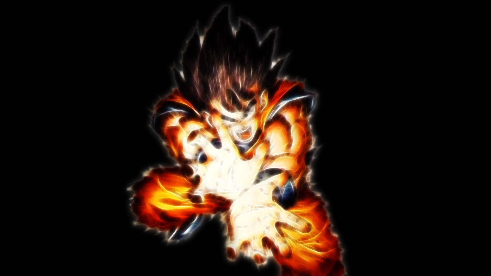 Dragon Ball Z super broly San Goku να δημιουργεί κύμα Kamehameha στο σκοτάδι. Κινούμενο σχέδιο. — Dragon Ball Ταπετσαρία