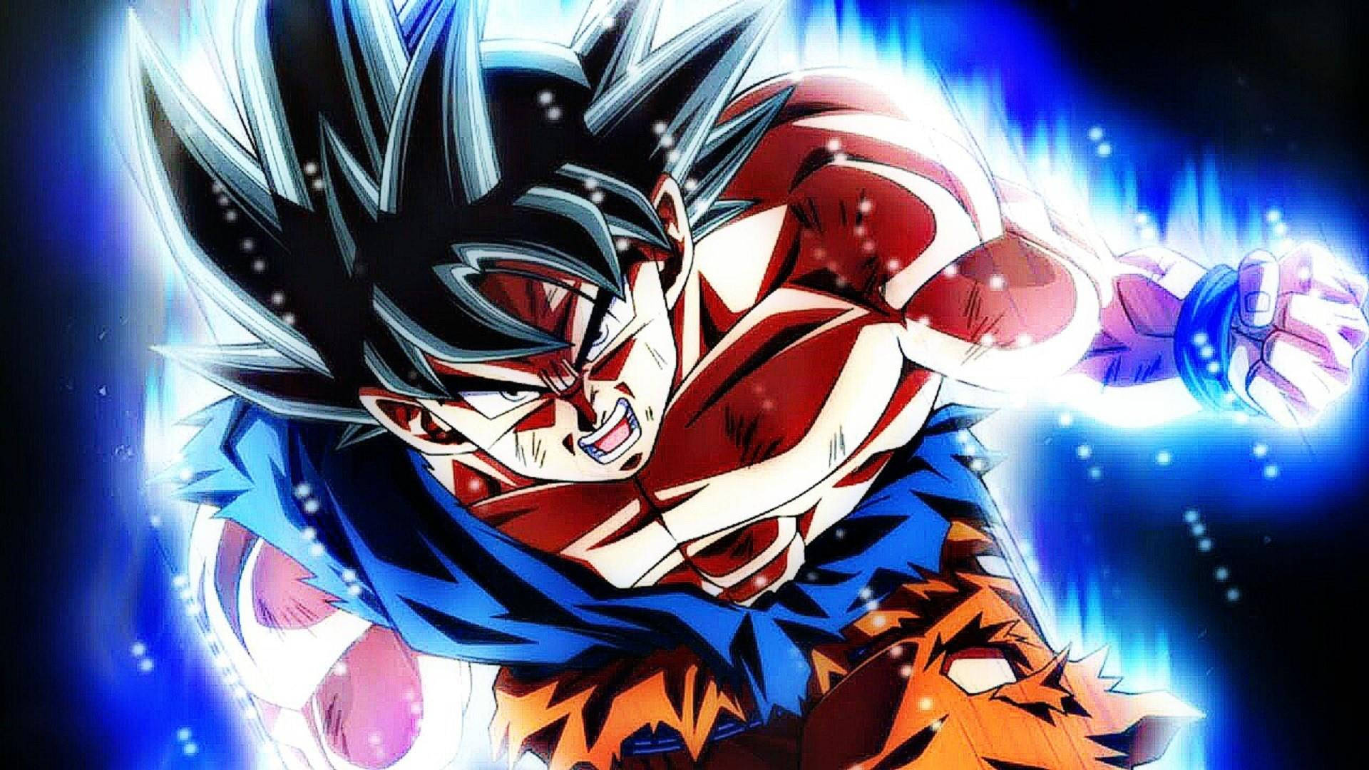 Ταπετσαρία του Goku με φλεγόμενη αύρα στο στάδιο της Ανώτερης Διαίσθησής του. — Goku Ταπετσαρία
