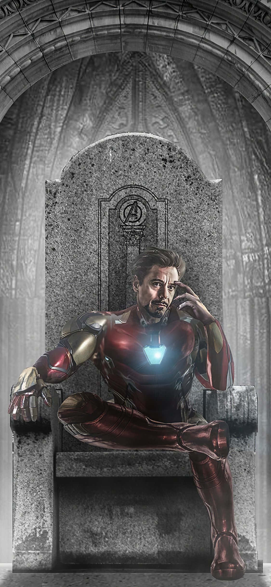 Ο Iron Man κάθεται σε έναν θρόνο Ταπετσαρία