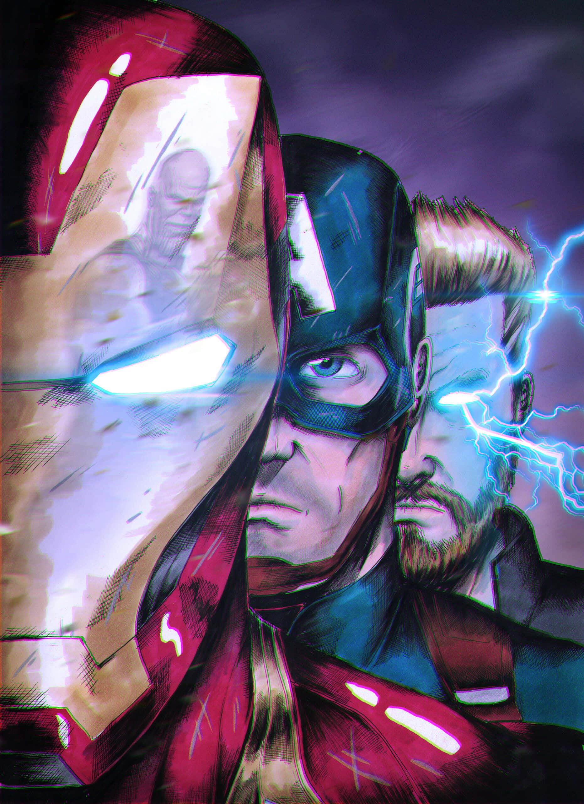 Ο Iron Man και ο Thor συγκρούονται σε μια επική μάχη! Ταπετσαρία