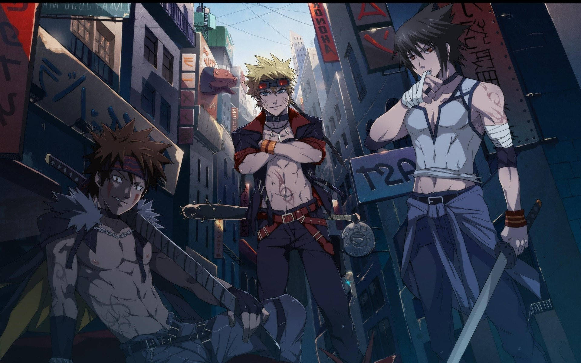 Ο Kiba με τον Naruto και τον Sasuke Ταπετσαρία