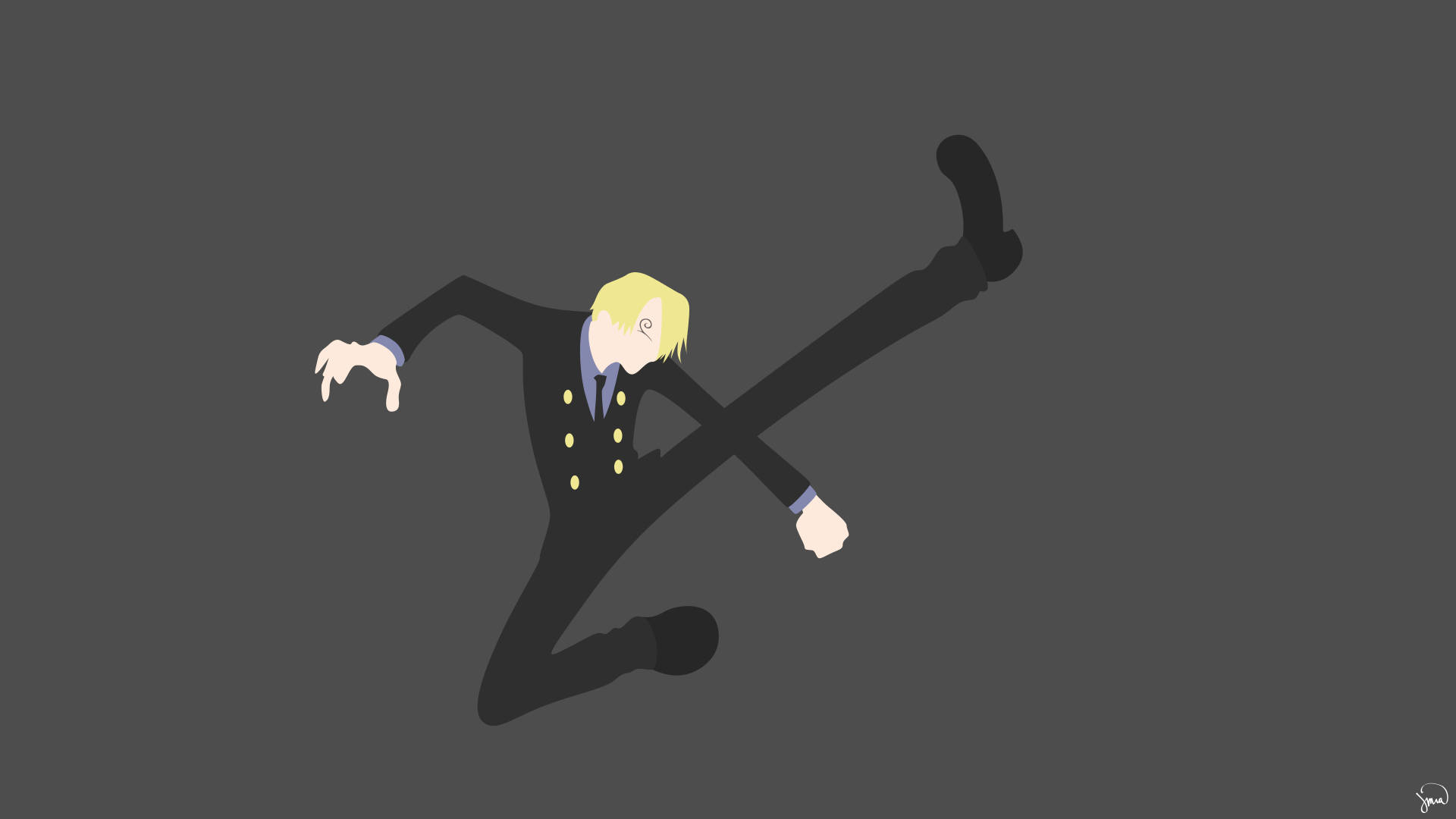 Ταπετσαρία One Piece μινιμαλιστική του Sanji Vinsmoke — Sanrio GIF Ταπετσαρία