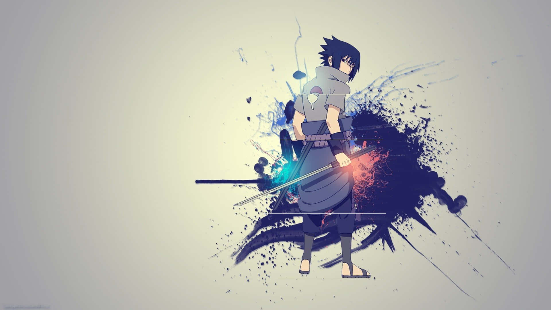 Ο Sasuke Uchiha έτοιμος για μάχη με το Sharingan του Ταπετσαρία