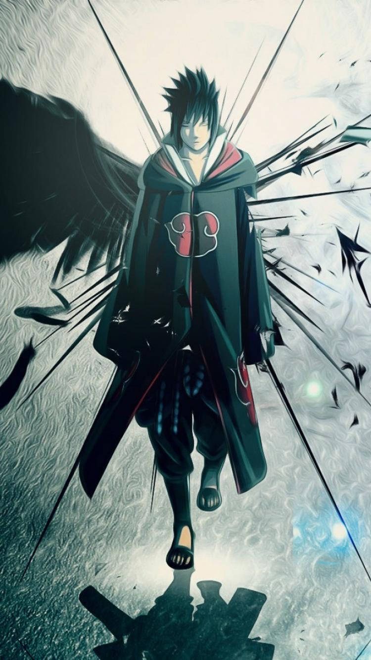 Ταπετσαρία του Sasuke Uchiha που φοράει τον μανδύα της Ακατσούκι. — Sasuke Ταπετσαρία