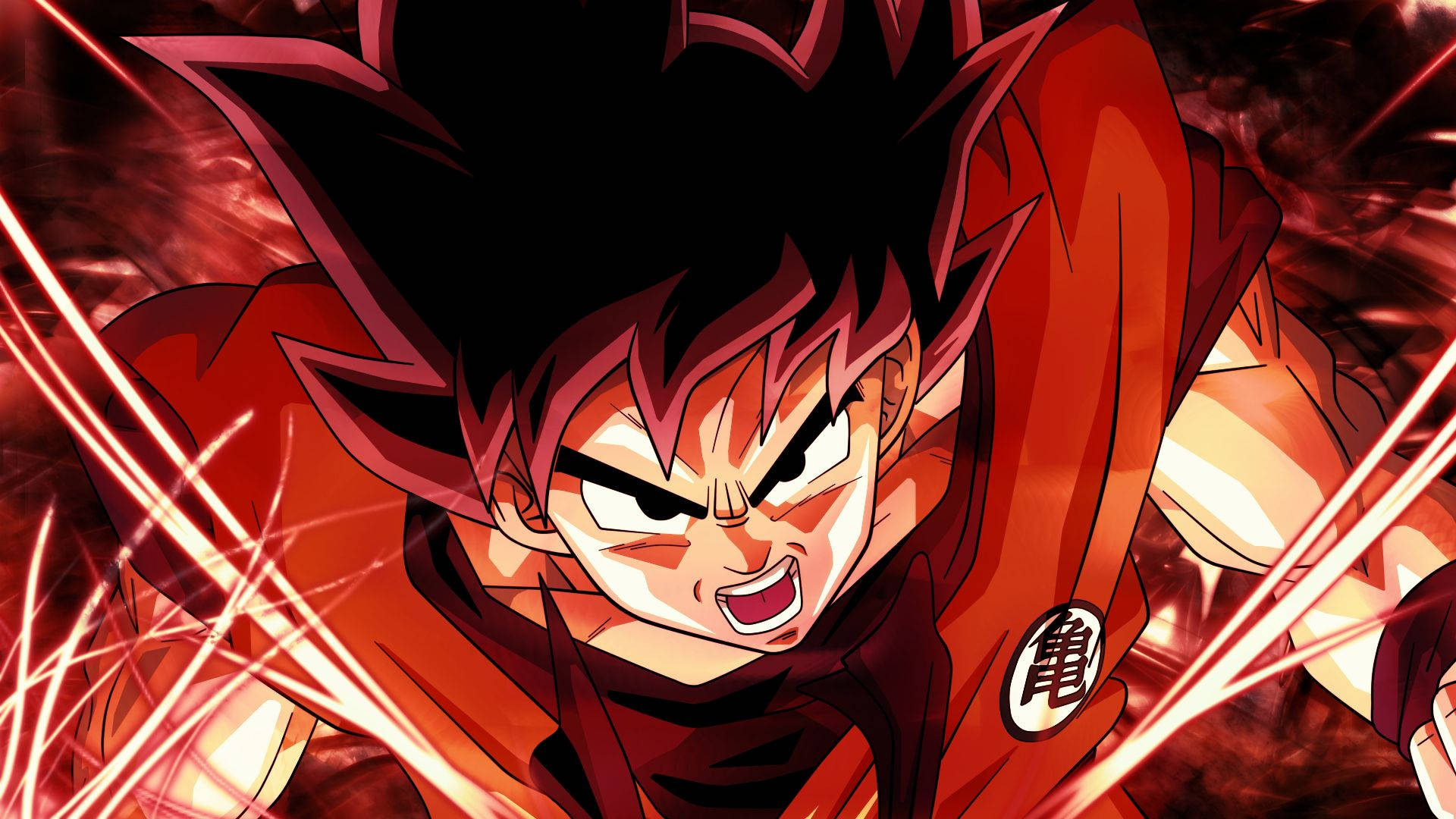 Ταπετσαρία του Son Goku στα κόκκινα — Goku Ταπετσαρία