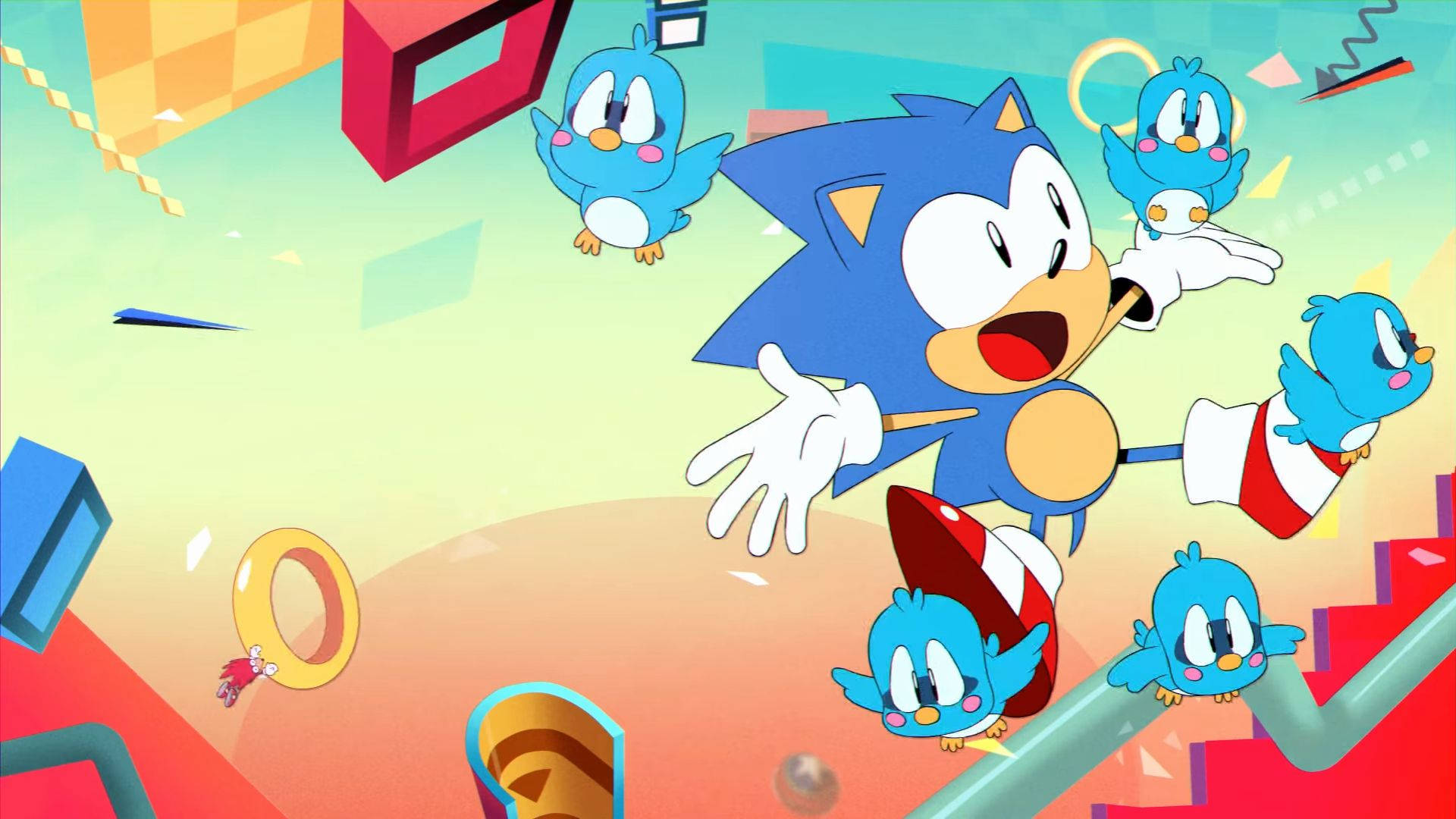 Ταπετσαρία με τον Sonic the Hedgehog και τα Flicky Birds. — Sonic Ταπετσαρία