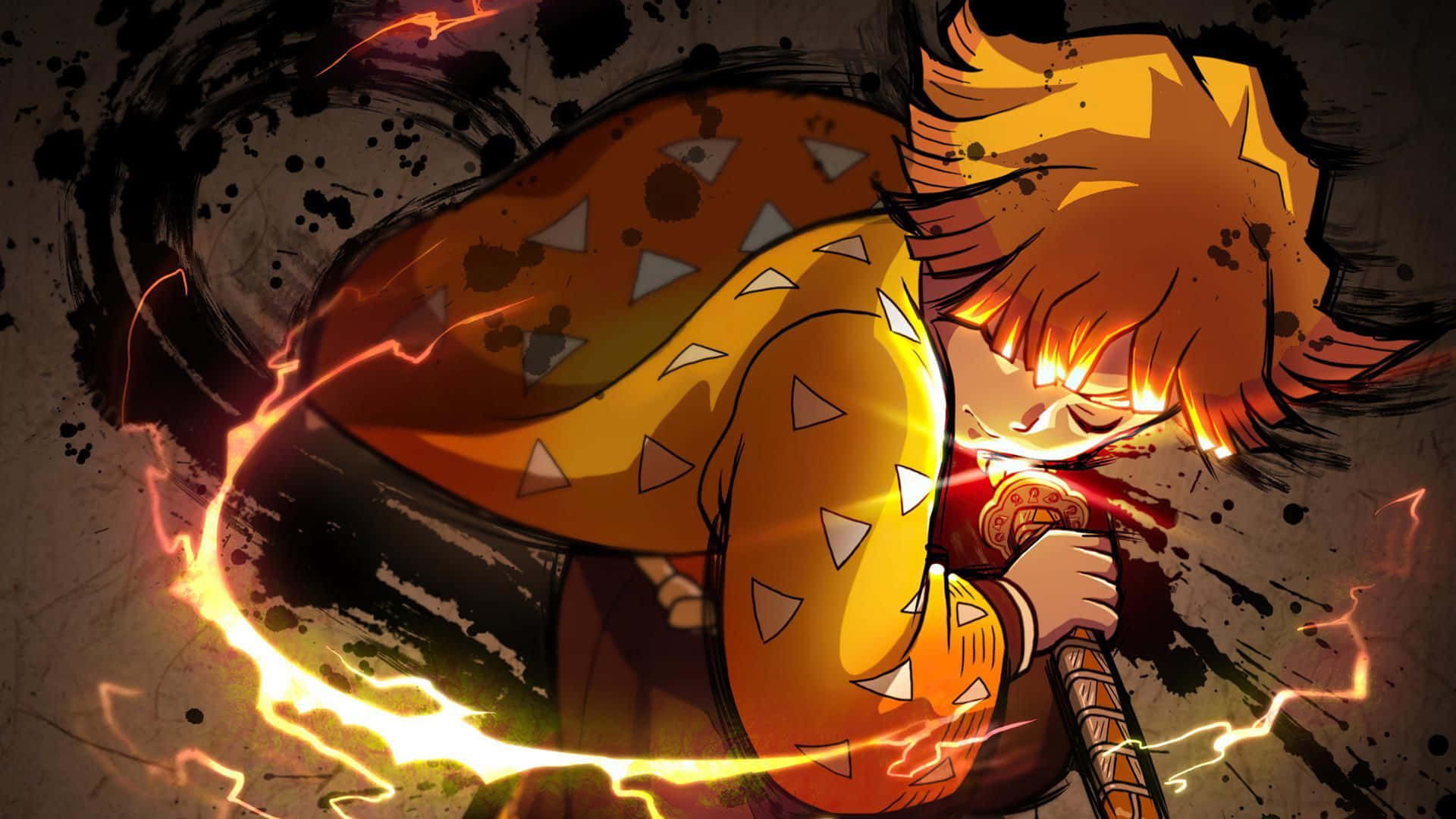 Demon Slayer Ζενίτσου 4K — Δαίμονας Σφαγέας 4K GIF Ταπετσαρία