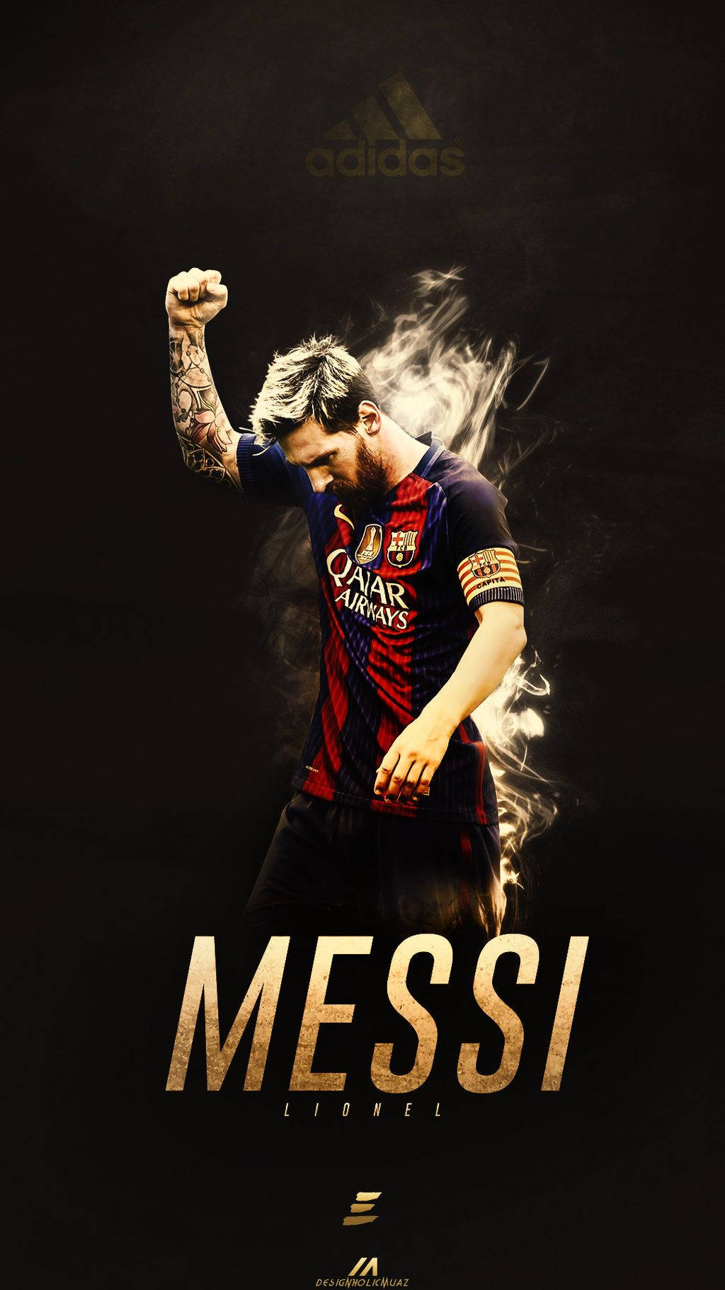 Messi Lionel να κάνει γροθιά σε μαύρο φόντο ταπετσαρία — Messi Ταπετσαρία