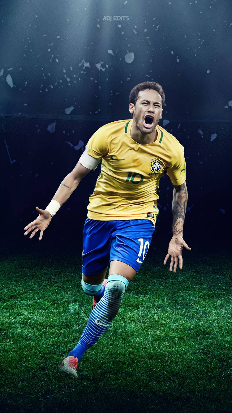 Ταπετσαρία Fan Art Νεϊμάρ που τρέχει. — Neymar Ταπετσαρία