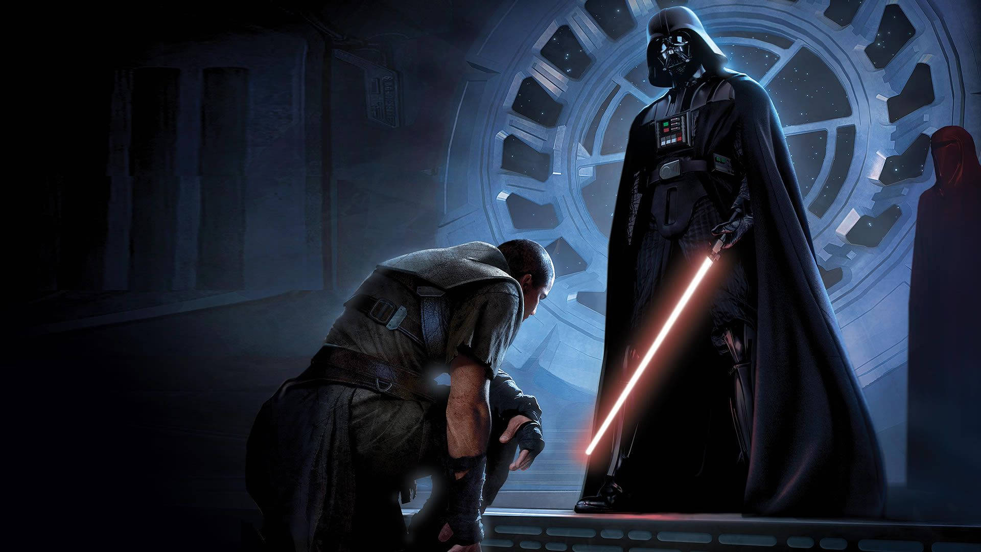 Ταπετσαρία Star Wars του Νταρθ Βέιντερ να ανταμείβει τον υπηρέτη του, μια ψηφιακή ζωγραφιά — Star Wars Ταπετσαρία