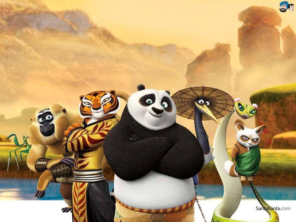 Kung Fu Panda και Φίλοι με Σταυρωμένα Χέρια — Πάντα Ταπετσαρία