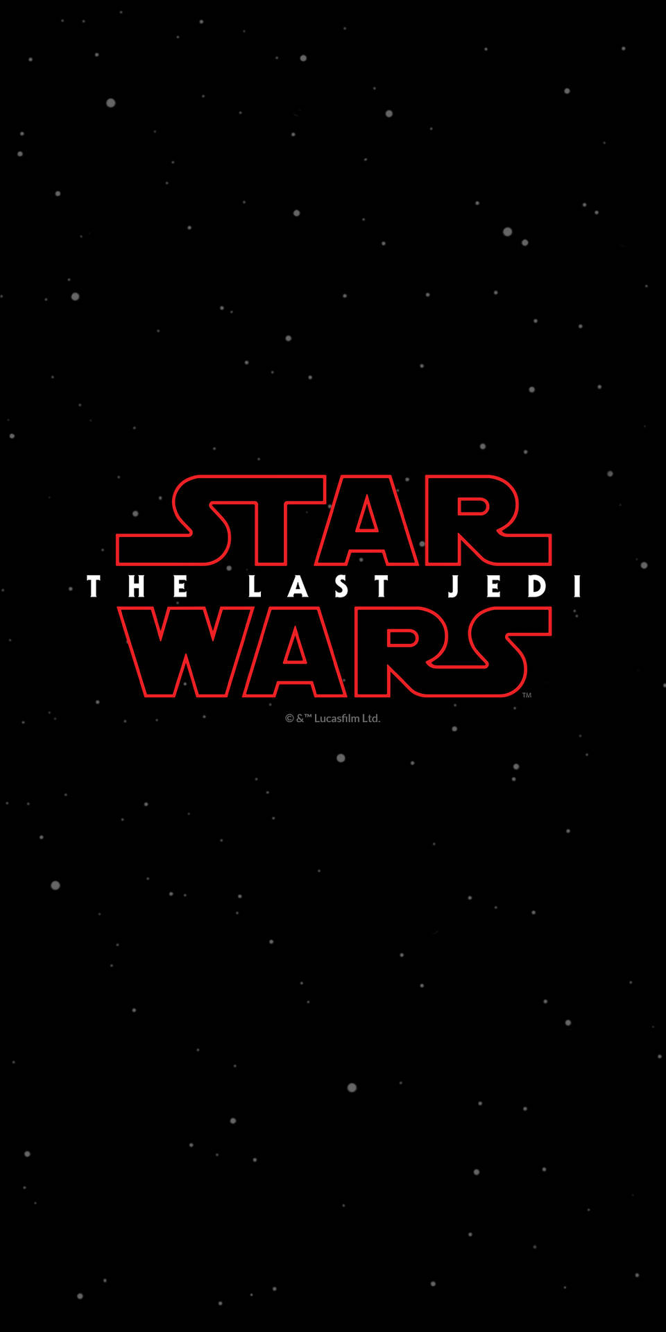 Star Wars Ο Τελευταίος Τζεντάι τίτλος με κόκκινο χρώμα γραμματοσειράς σε μαύρο αστρικό φόντο — Star Wars Ταπετσαρία