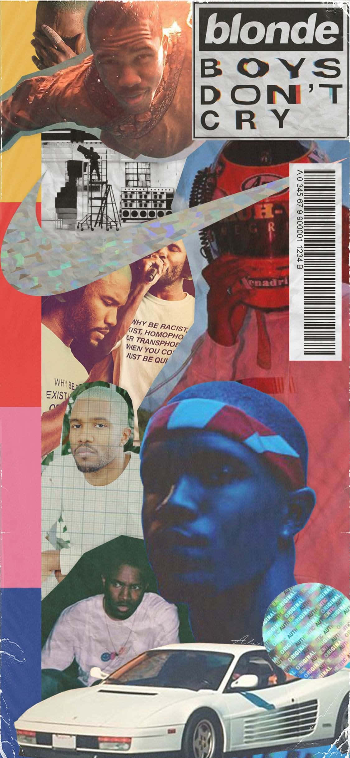 Ο τραγουδιστής Frank Ocean πετά χαρούμενα μέσα από μια ροζ θολούρα Ταπετσαρία