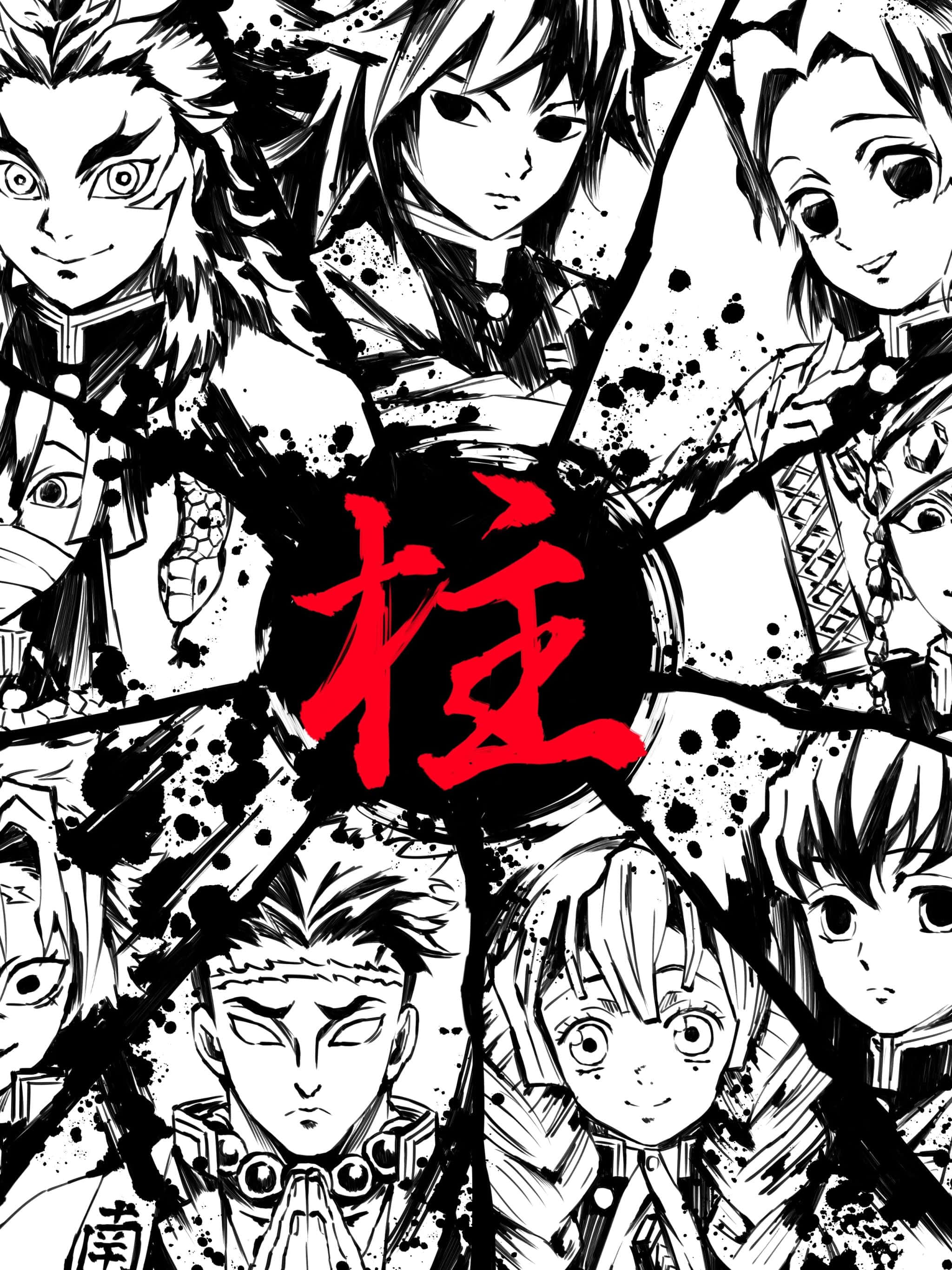 Οθόνη κλειδώματος iPhone με το manga Demon Slayer Ταπετσαρία