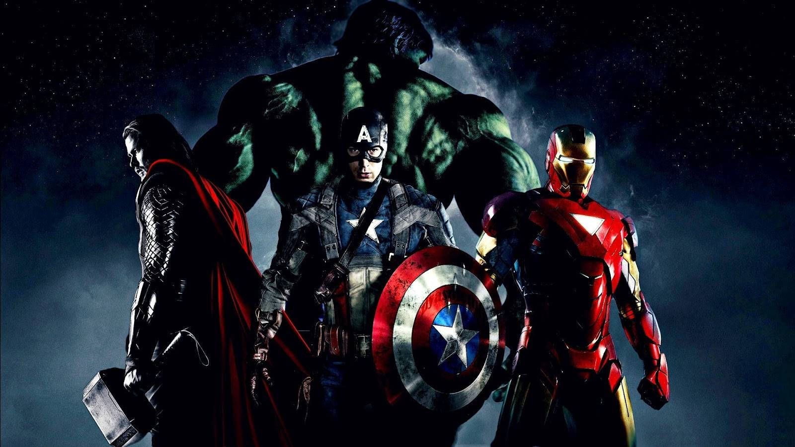 Marvel υπερήρωες Hulk, Thor, Captain America και Iron Man. — Marvel Ταπετσαρία