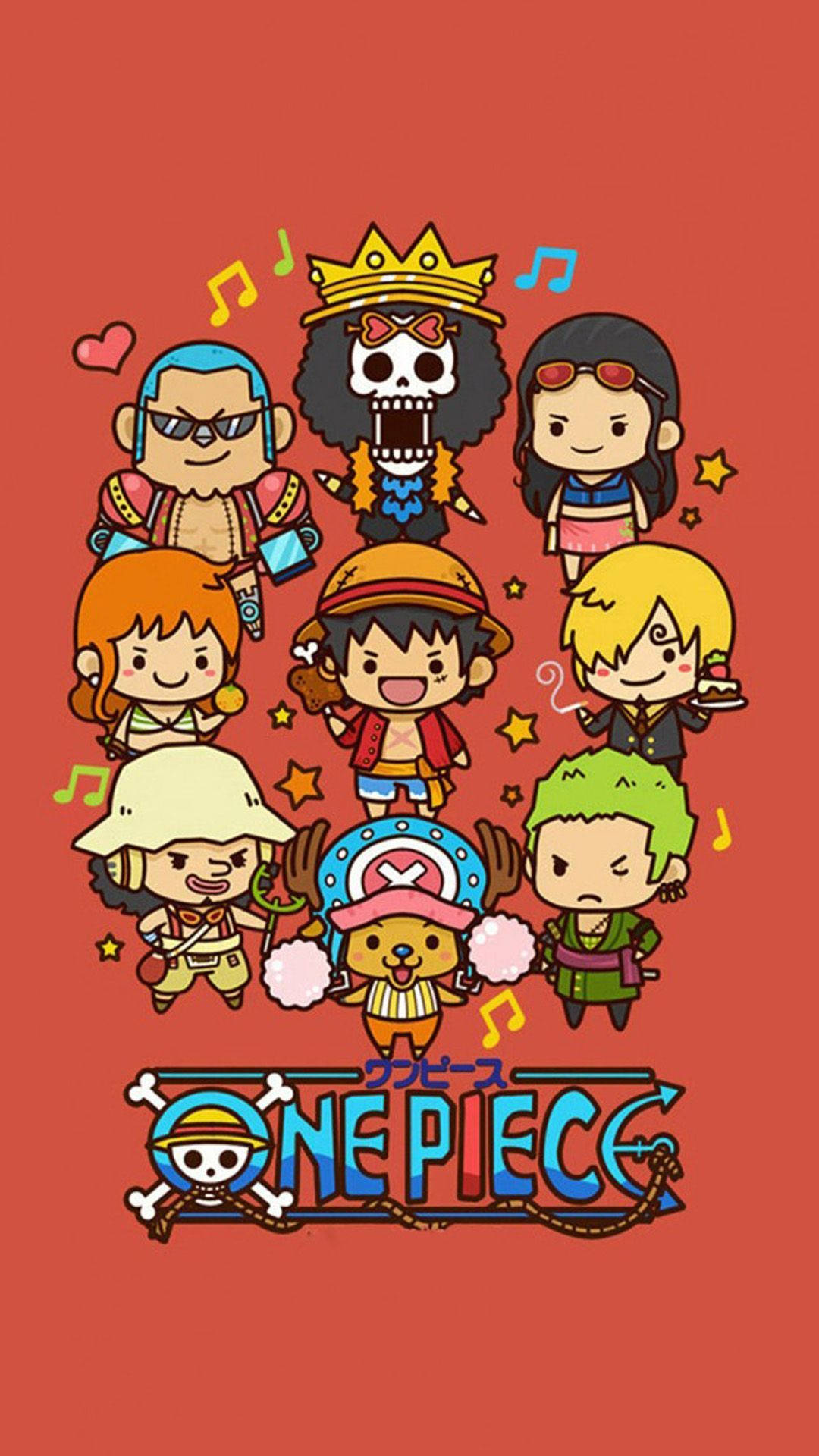 One Piece Chibi Χαρακτήρες ταπετσαρία — One Piece Ταπετσαρία