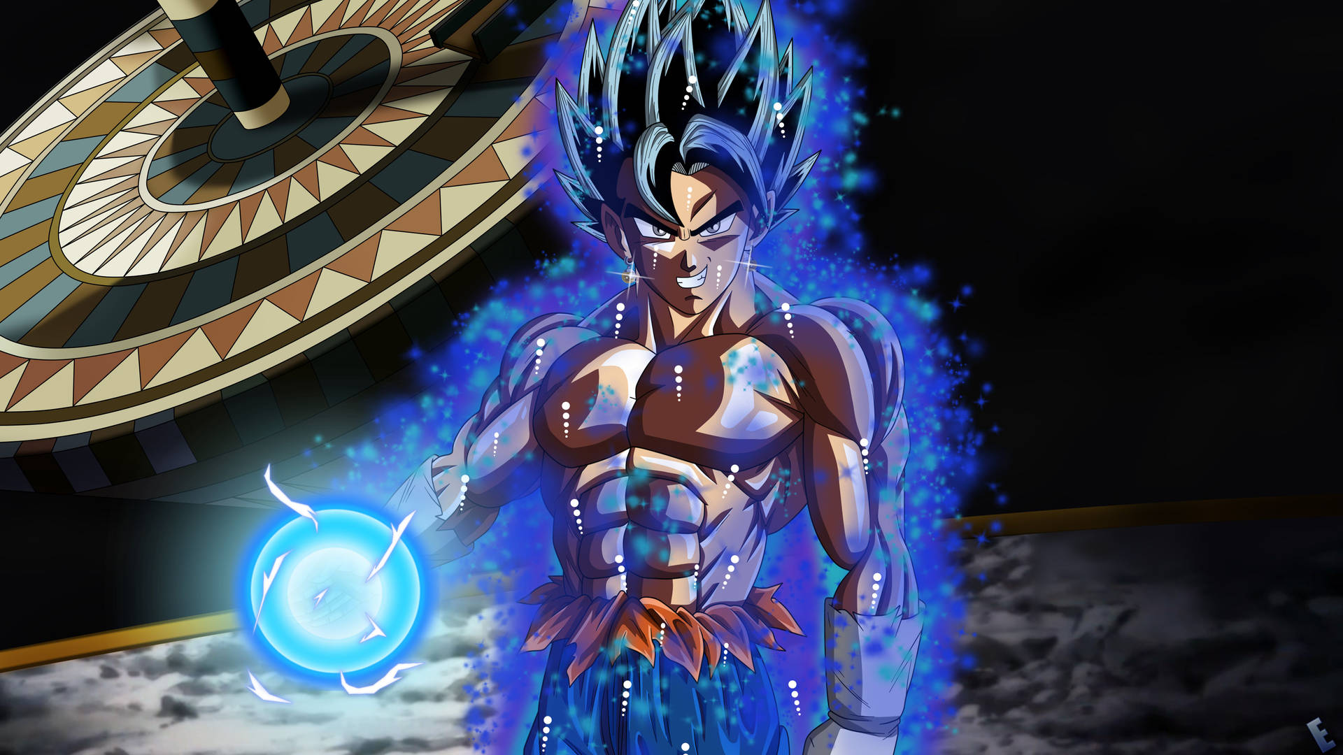 Dragon Ball San Goku με μπλε μαλλιά super broly και super saiyan χαρακτήρας anime. — Dragon ball super GIF Ταπετσαρία