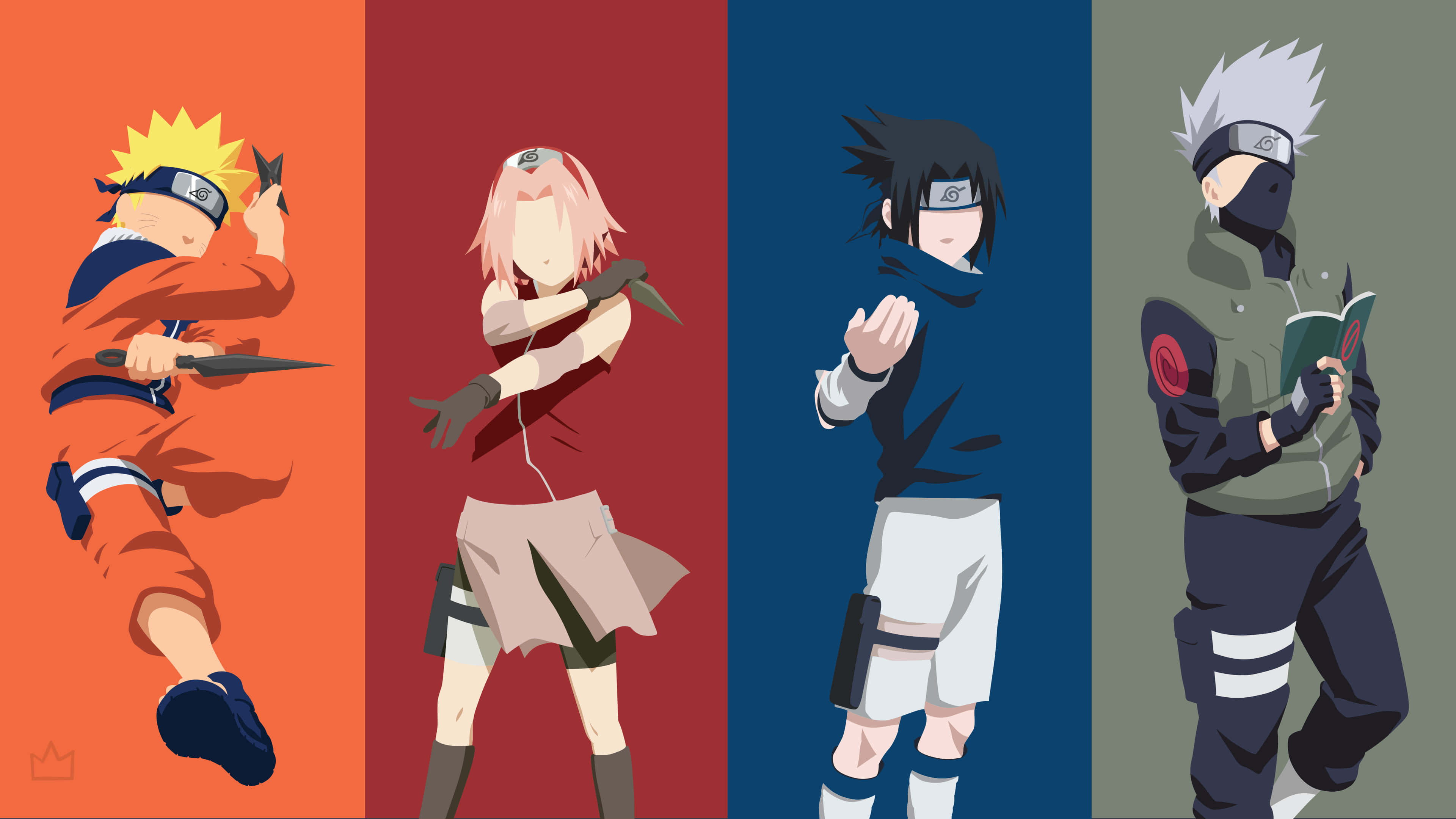 Ομάδα 7 - Νaruto, Sasuke, Sakura, Kakashi και Rock Lee Ταπετσαρία