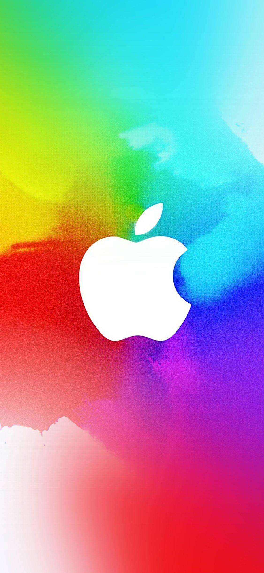 Ουράνιο τόξο λευκό λογότυπο Apple iPhone Ταπετσαρία
