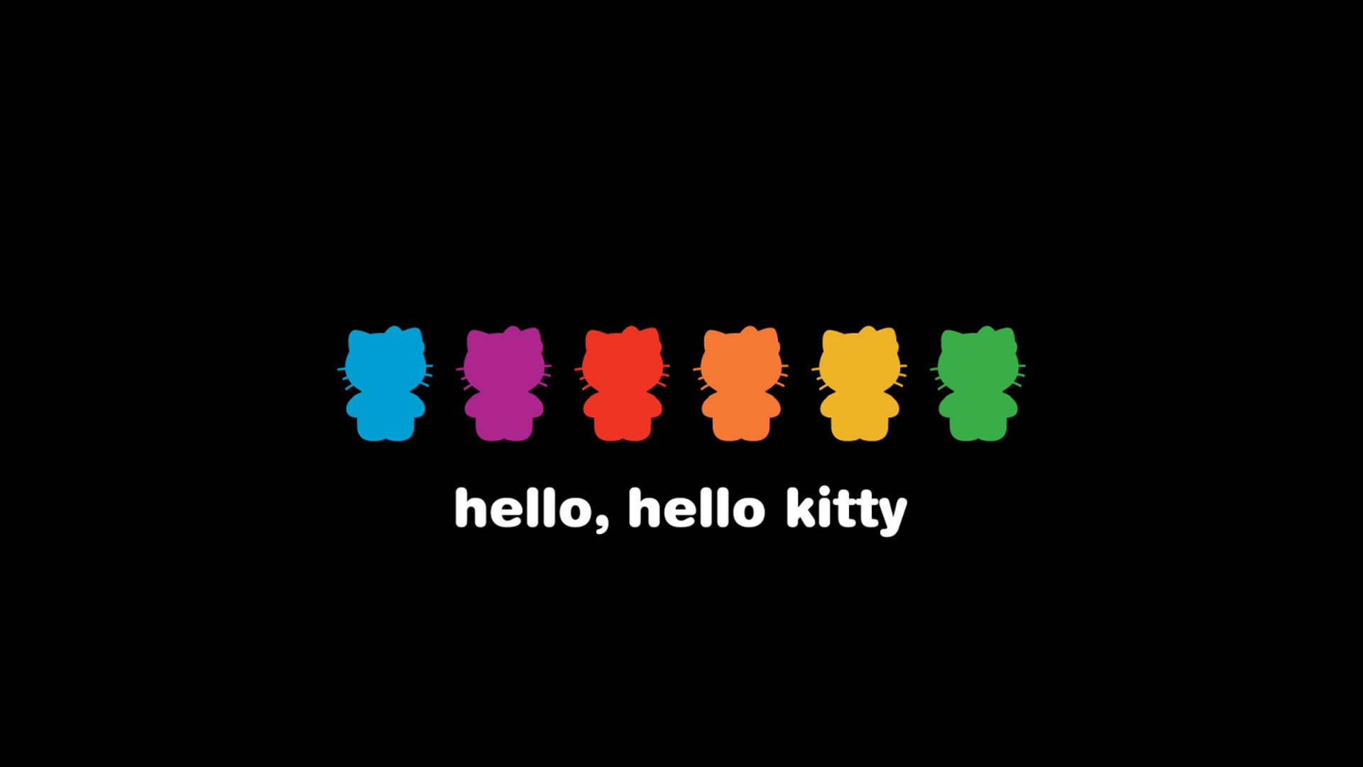 Ουράνιο Τόξο σε Μαύρο Hello Kitty Ταπετσαρία
