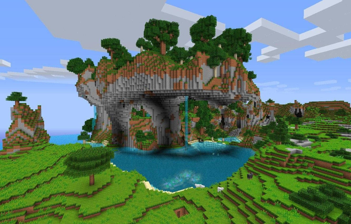 Πανέμορφο Υπερυψωμένο Δάσος Minecraft Ταπετσαρία
